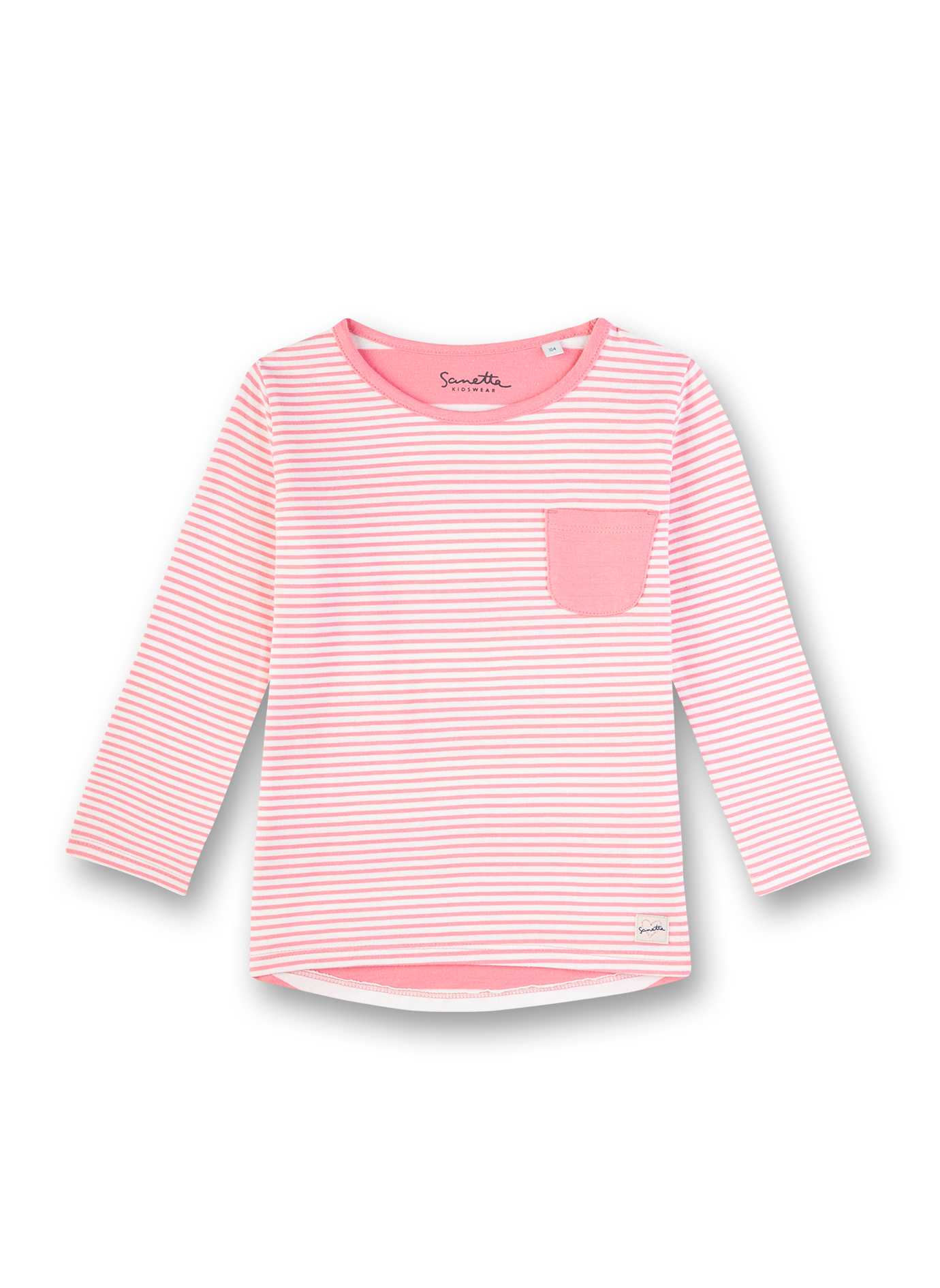 Mädchen-Shirt langarm Rosa-geringelt Sweet Heart