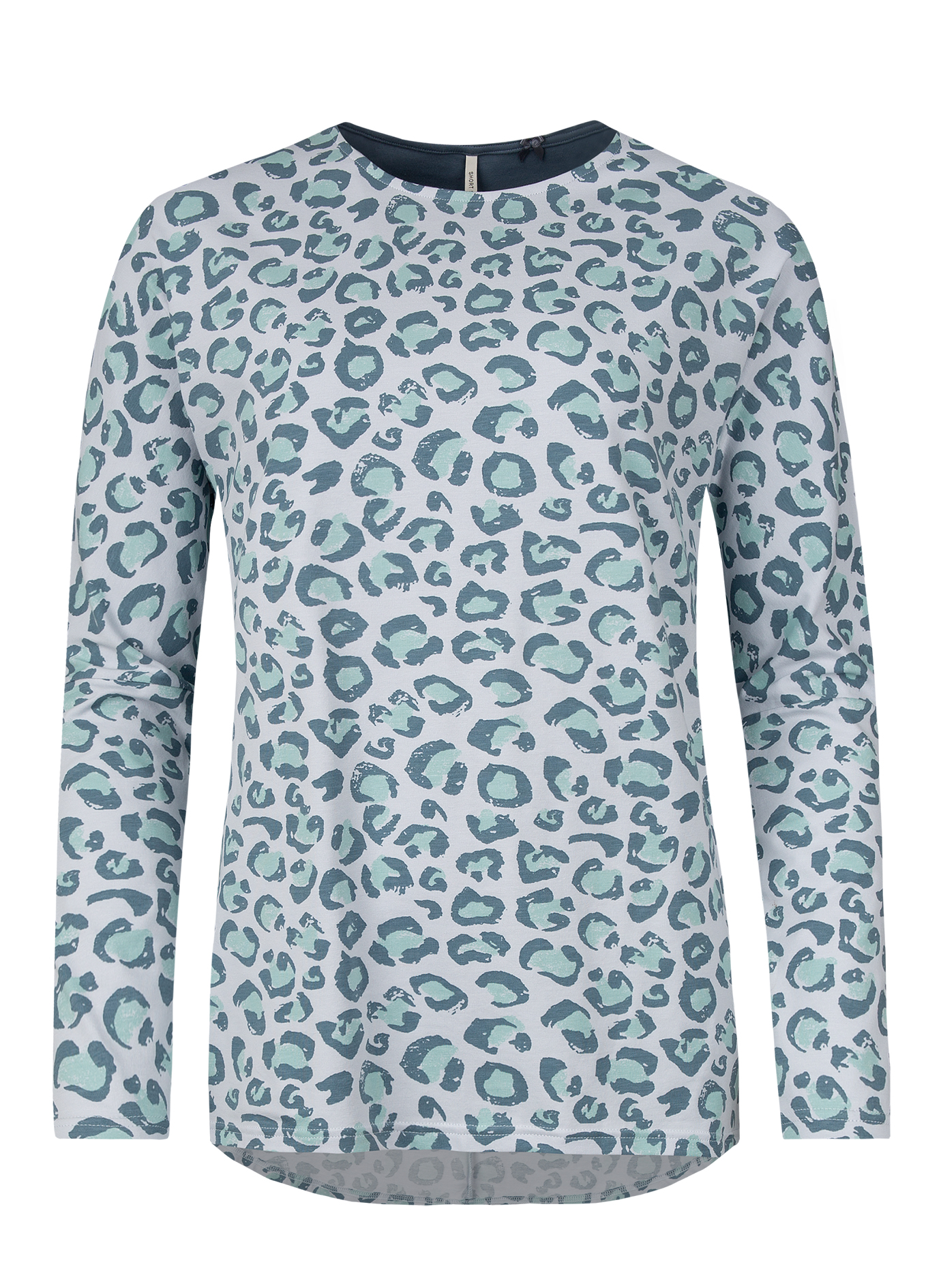 Damen-Langarmshirt Leo-Print Blau