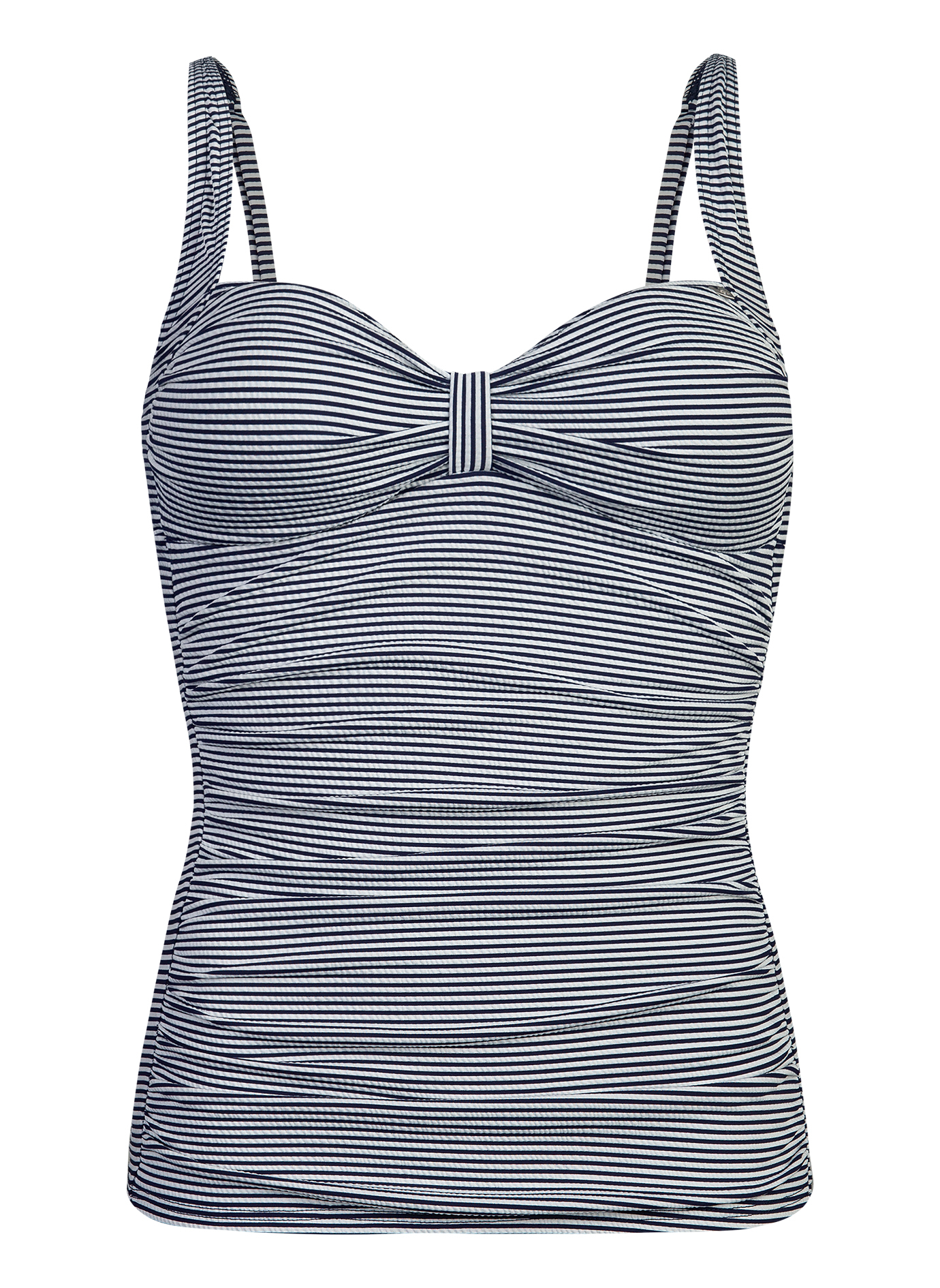 Damen Tankini-Top Dunkelblau-geringelt