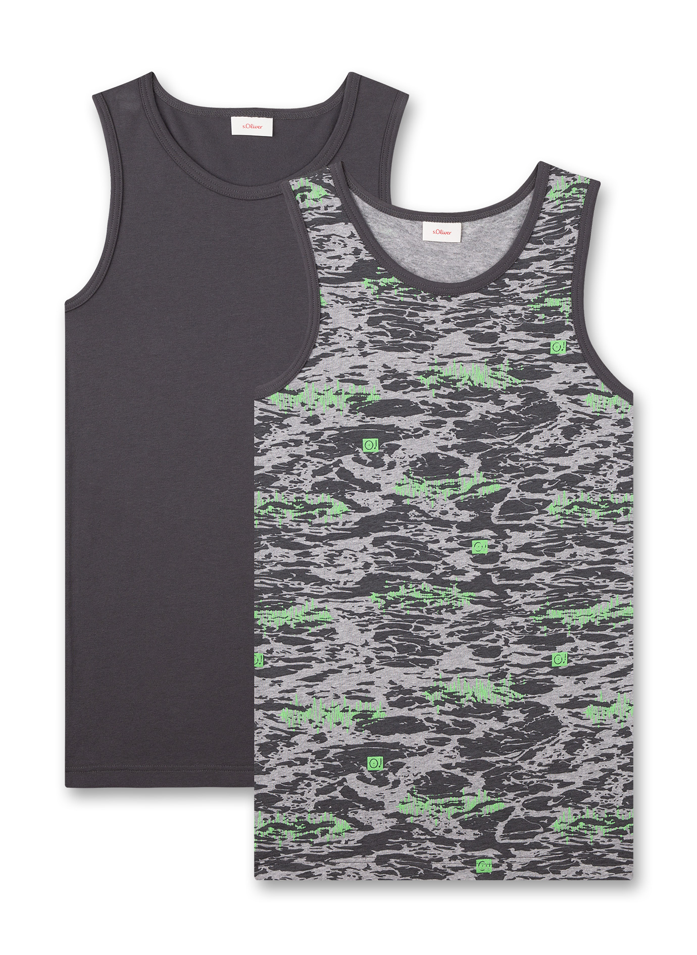 Jungen-Unterhemd (Doppelpack) Dunkelgrau