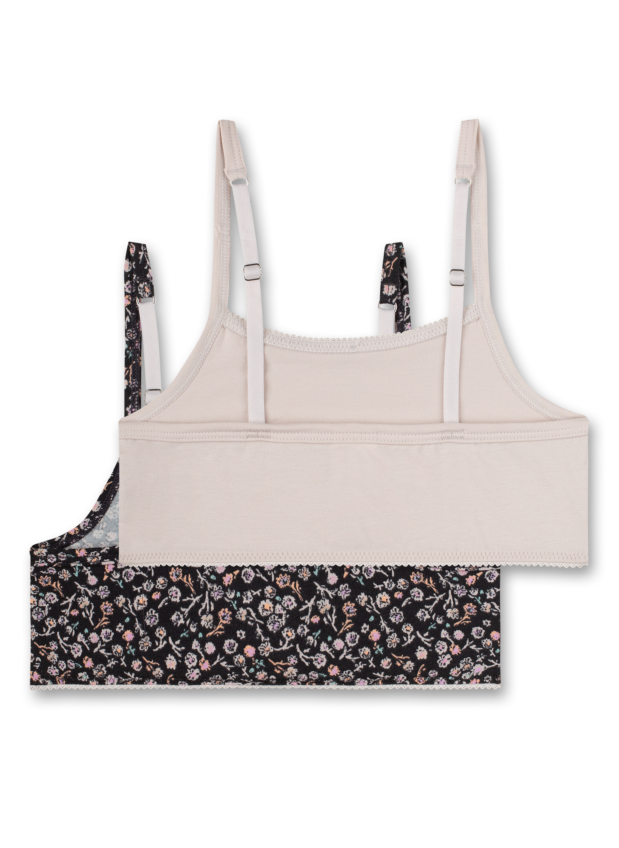 Mädchen-Bustier (Doppelpack) Dunkelgrau und Rosa