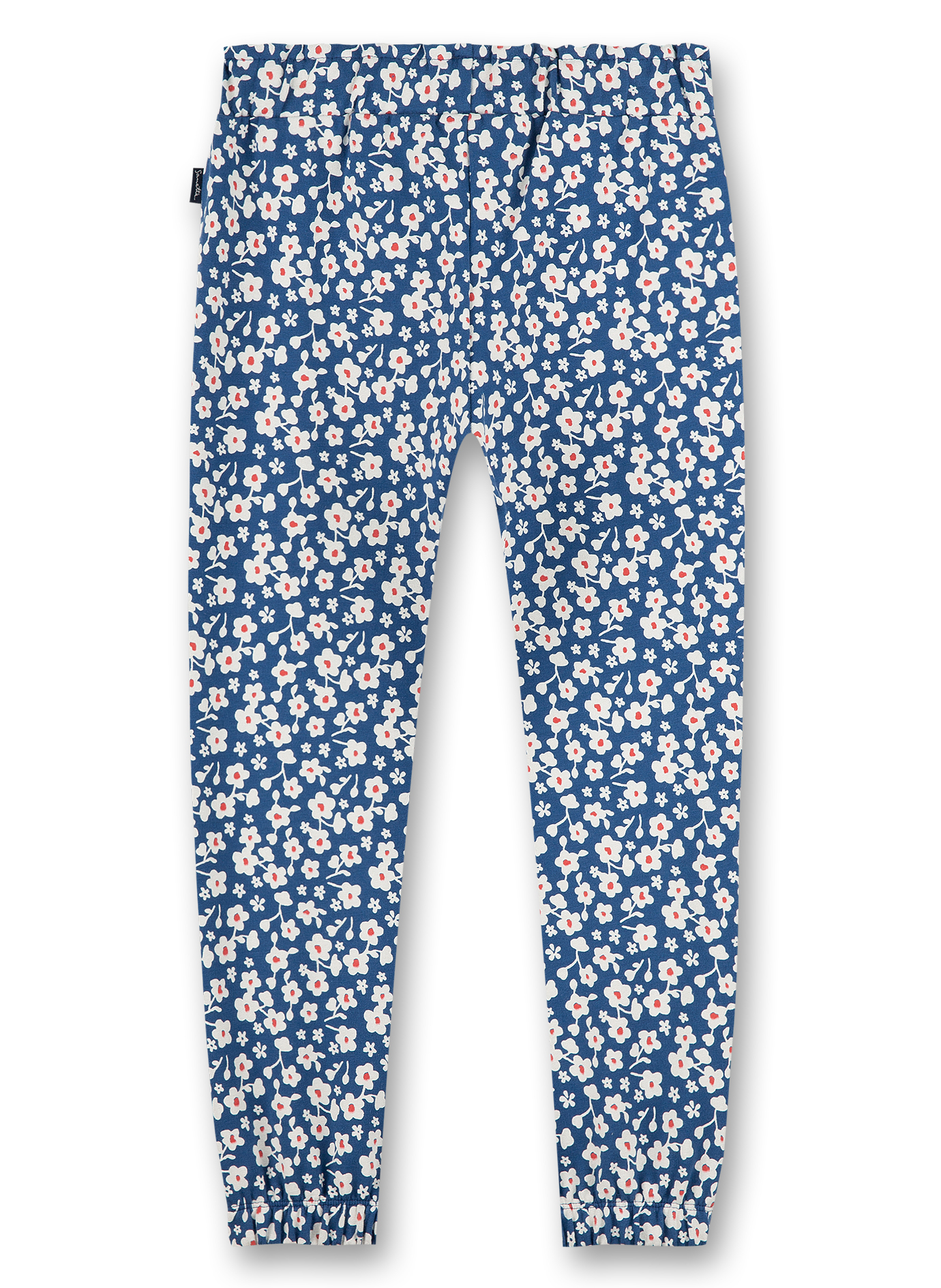 Mädchen-Sweathose Blau Blumen-Allover Strawberry