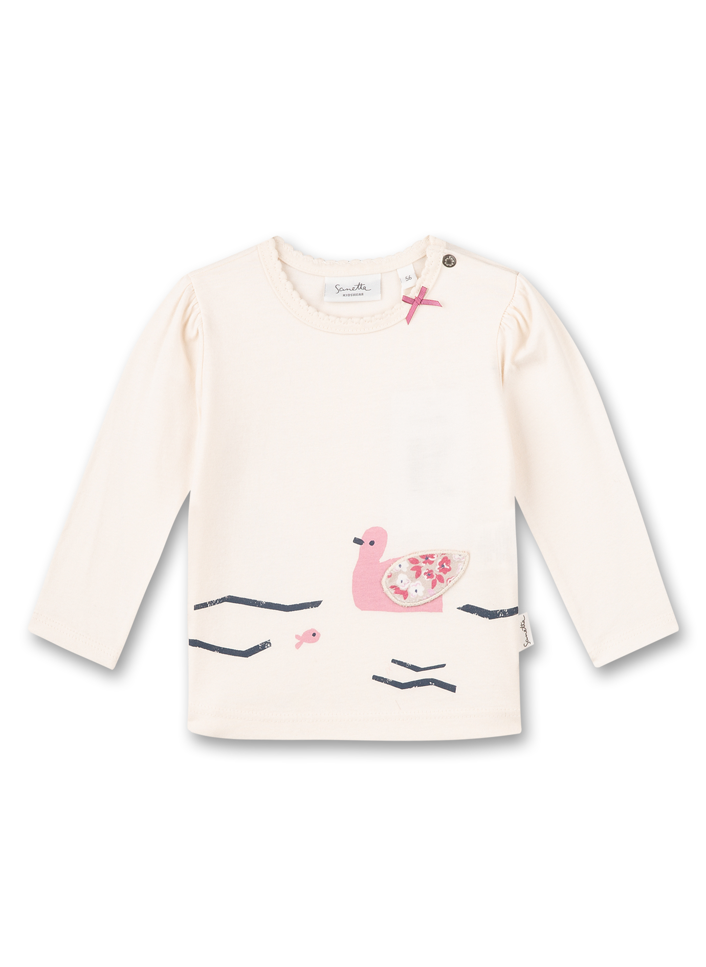 Mädchen-Shirt langarm Off-White