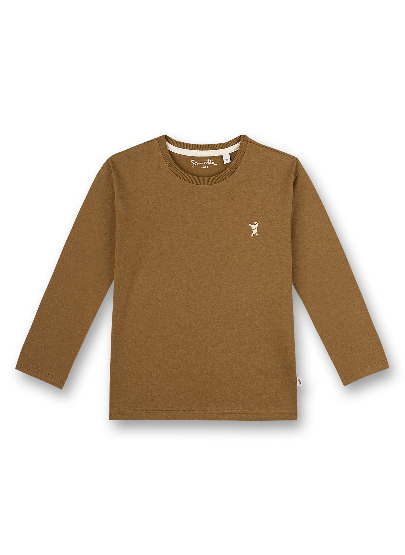 Unisex-Shirt langarm Braun