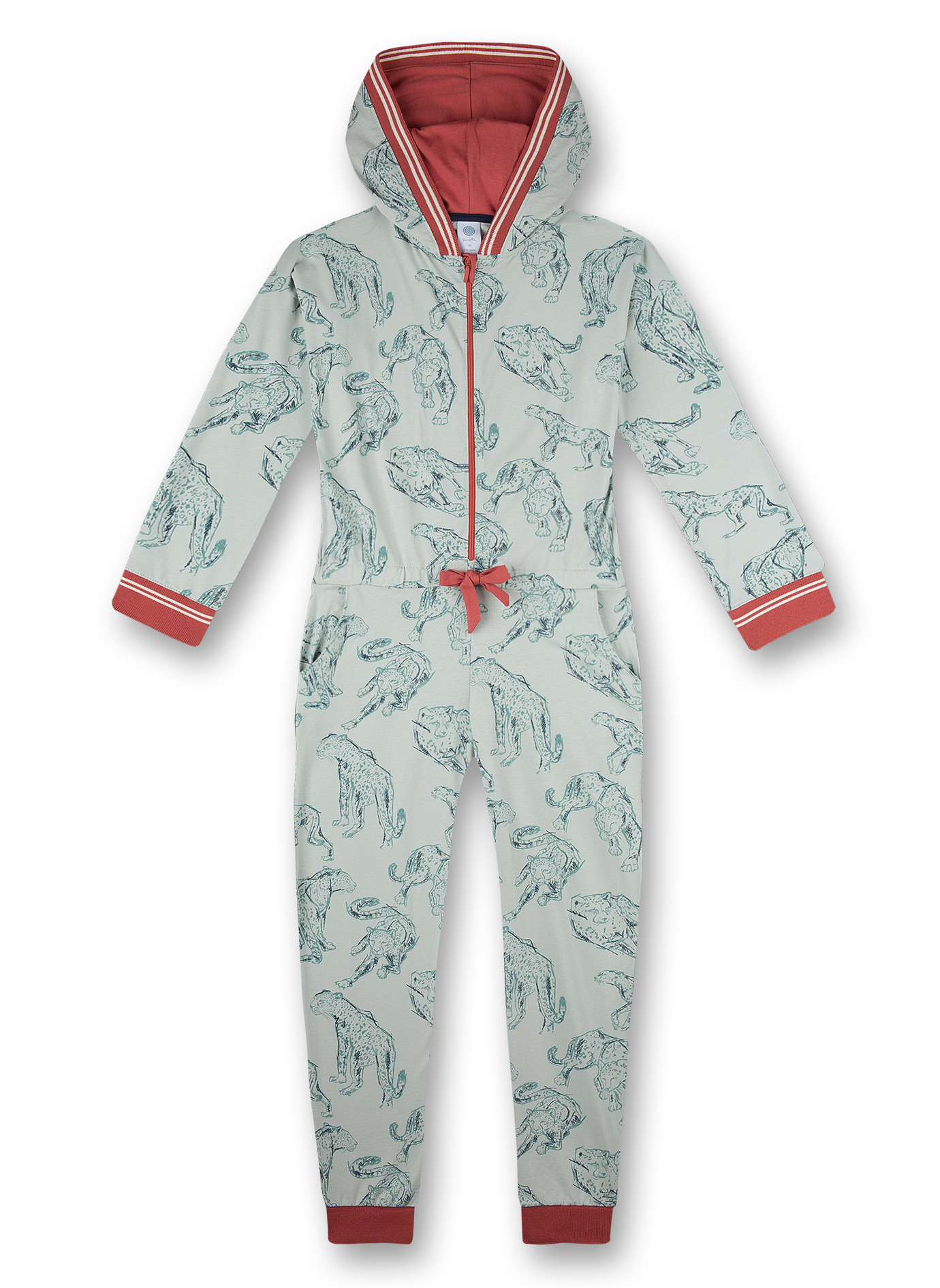 Mädchen-Jumpsuit Grau Leo Flower