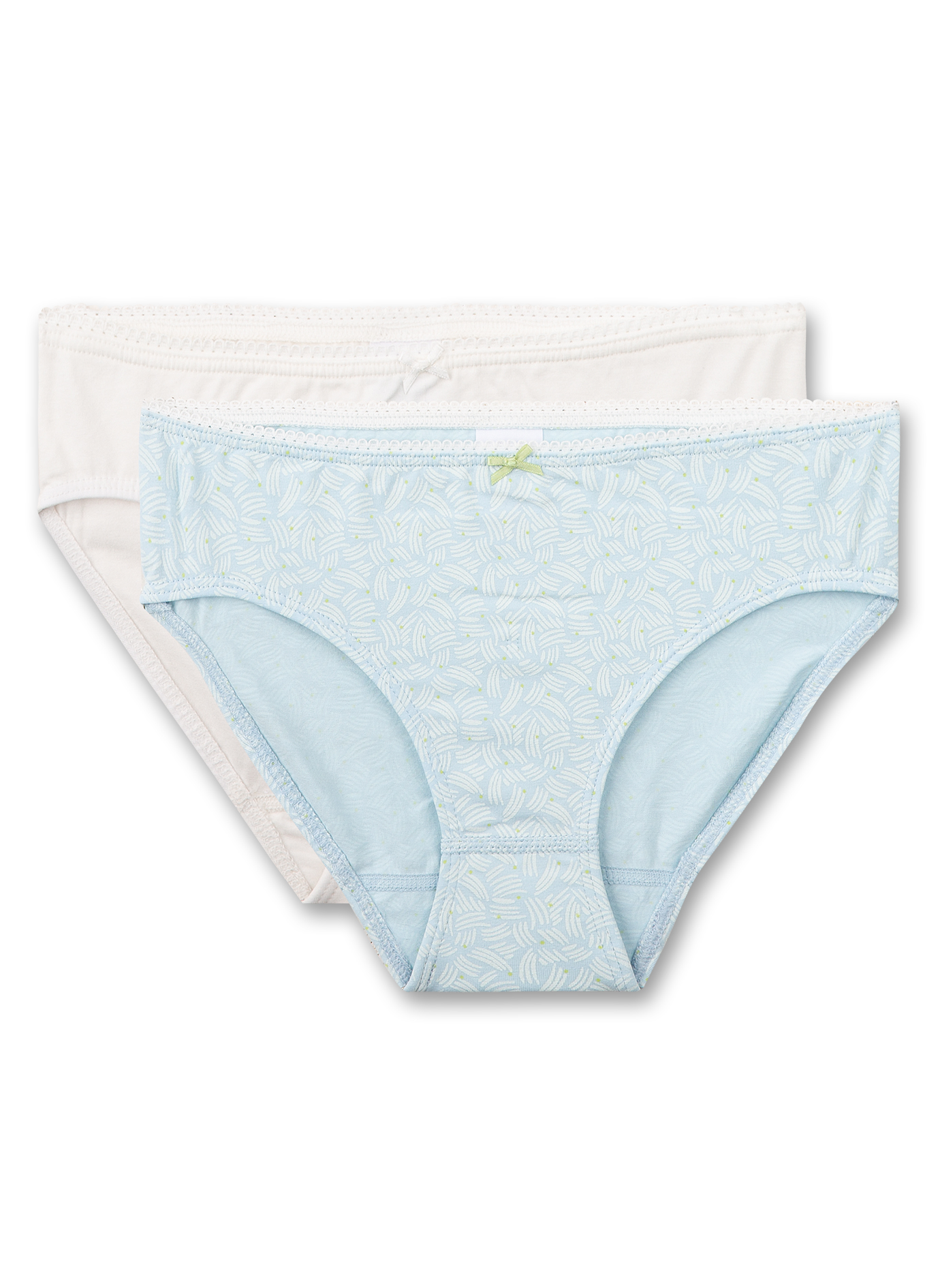 Mädchen-Rioslip (Doppelpack) Hellblau und Off-White