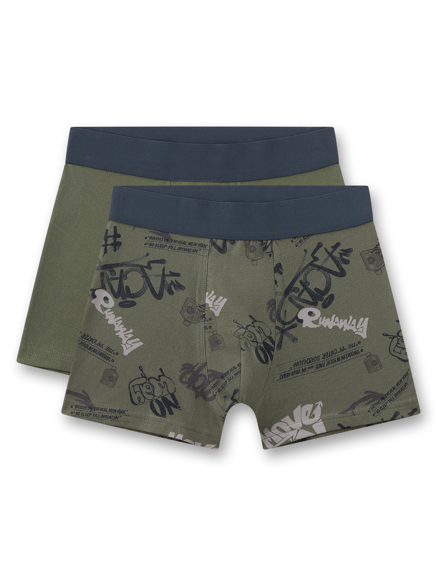 hosen, boxer, shorts, olivgrün, grafikmuster