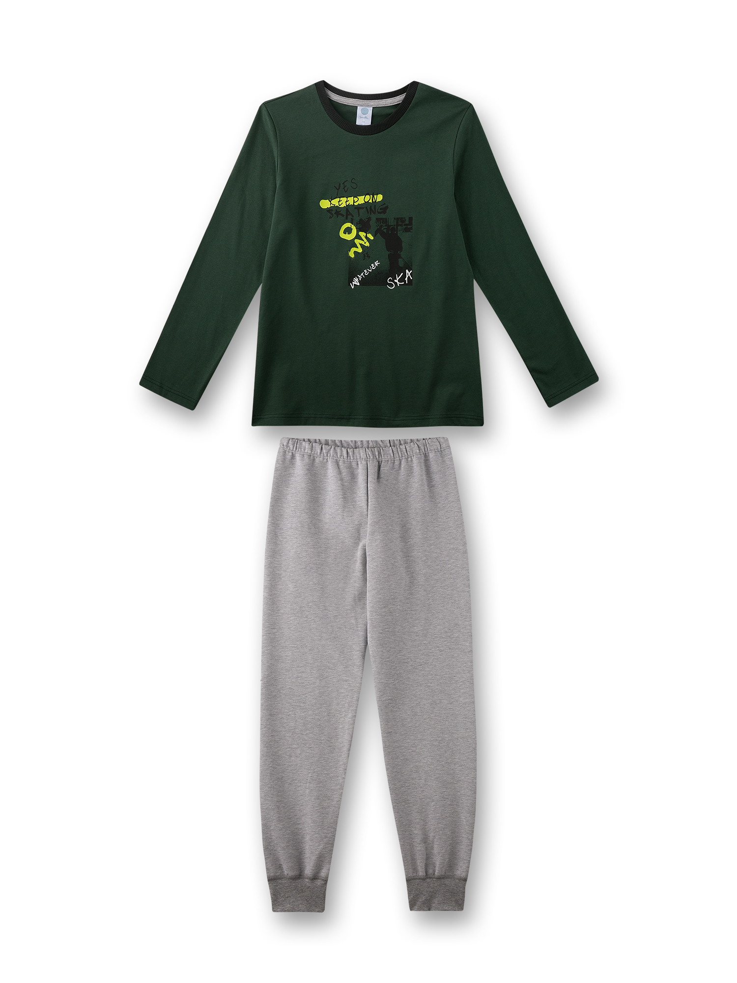 Jungen-Schlafanzug lang grün