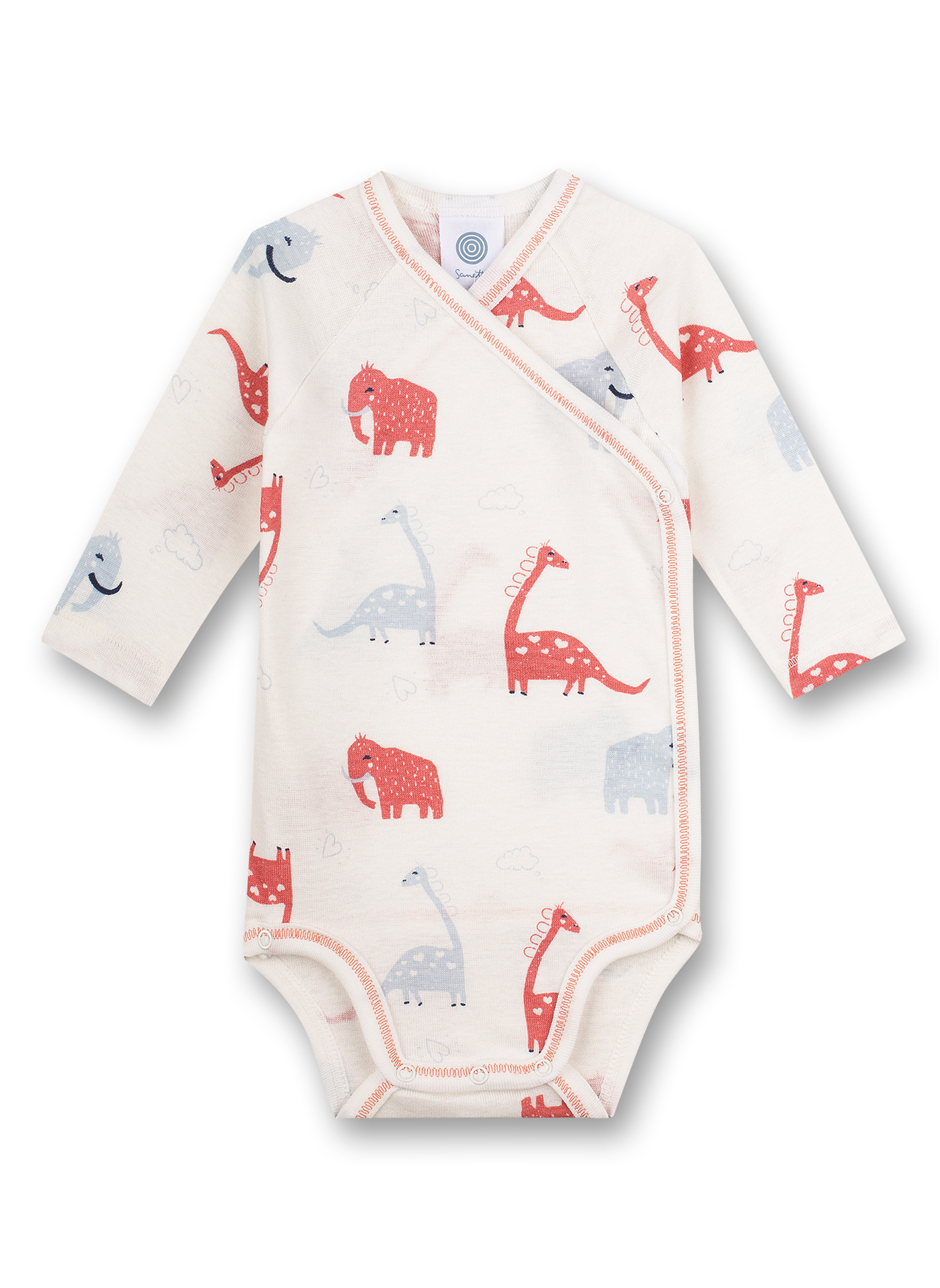 Wickelbody langarm Off-White Sleepy Saurus
