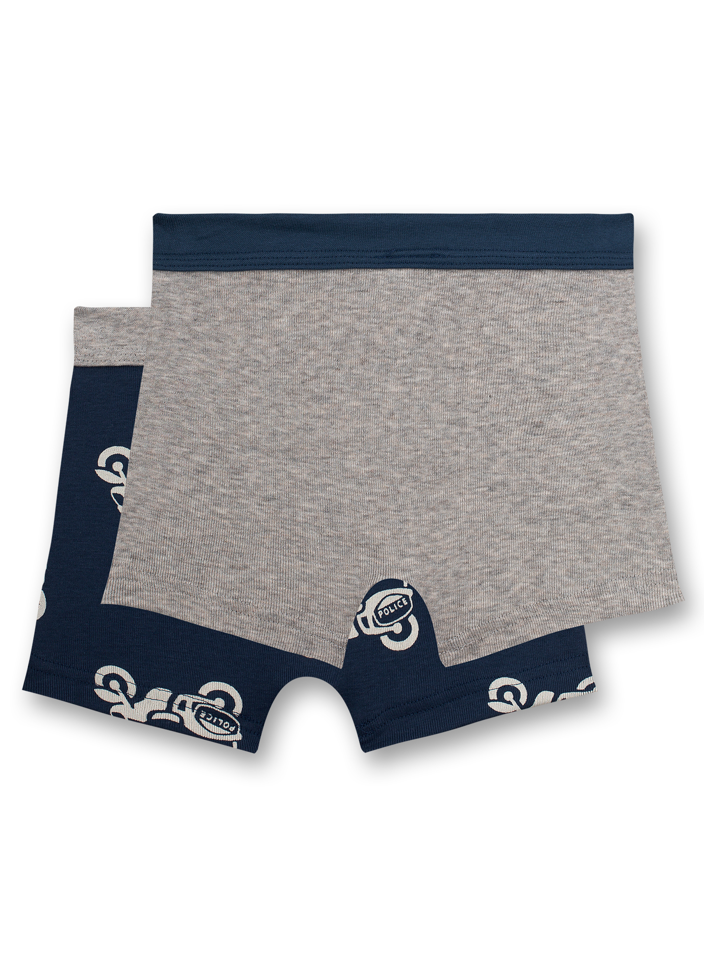 Jungen-Hipshorts (Doppelpack) Blau und Graumelange Police