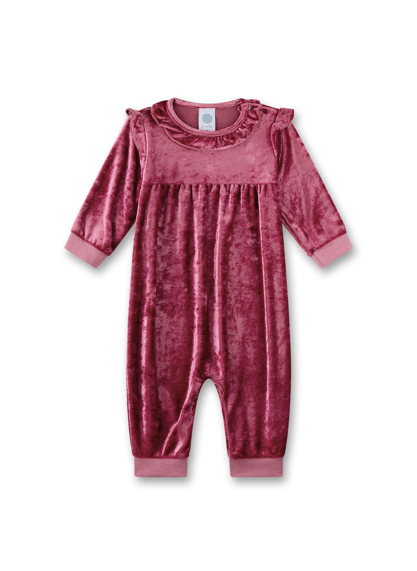 Baby-Strampler pink aus Samt