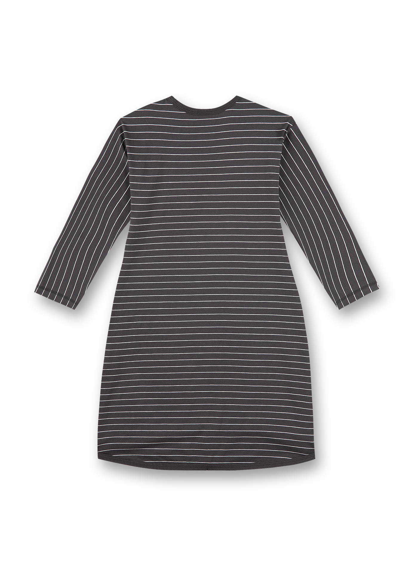 Mädchen-Kleid Dunkelgrau Ringel