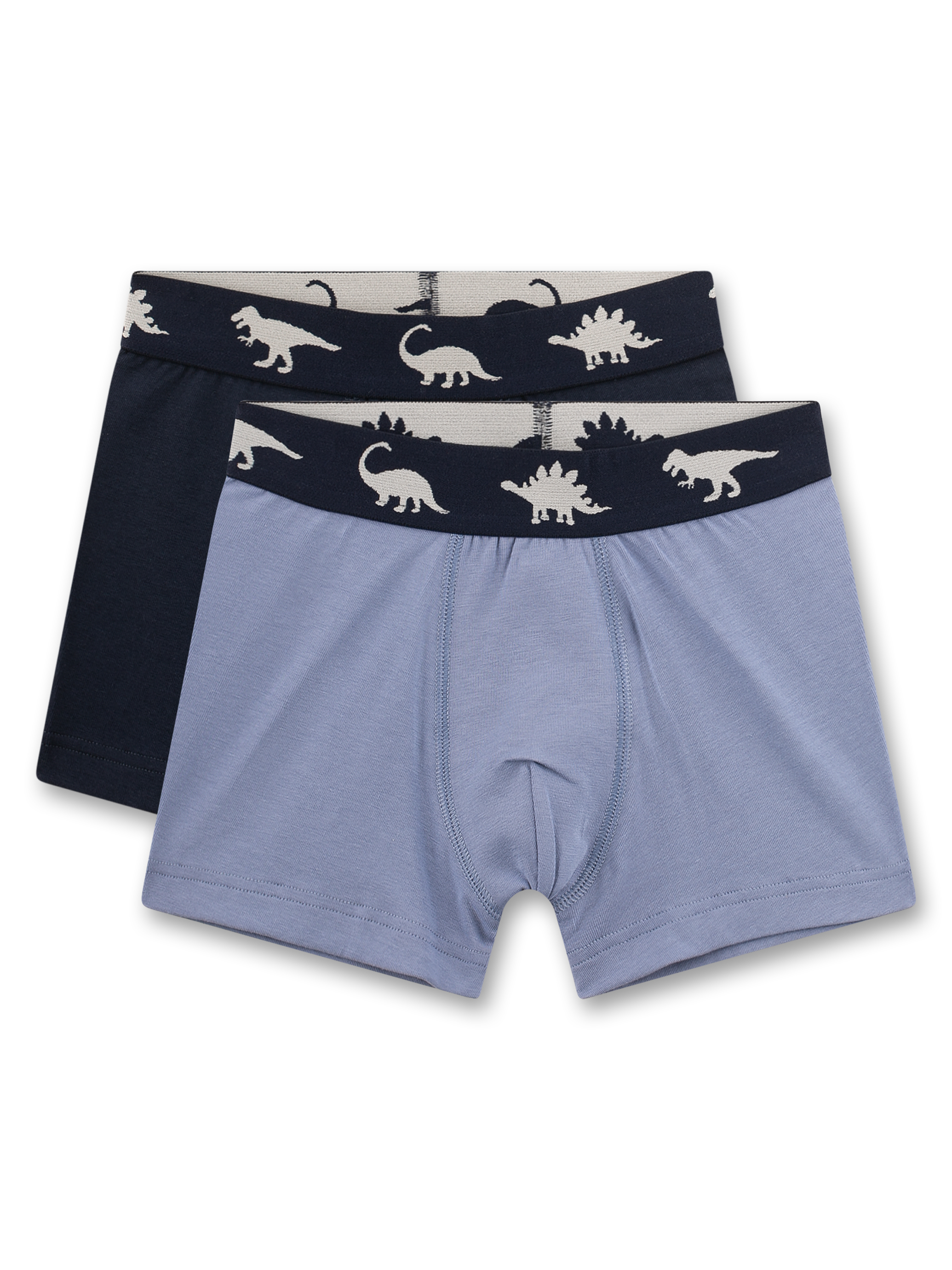 Jungen-Hipshorts (Doppelpack) dunkelblau & hellblau Dino