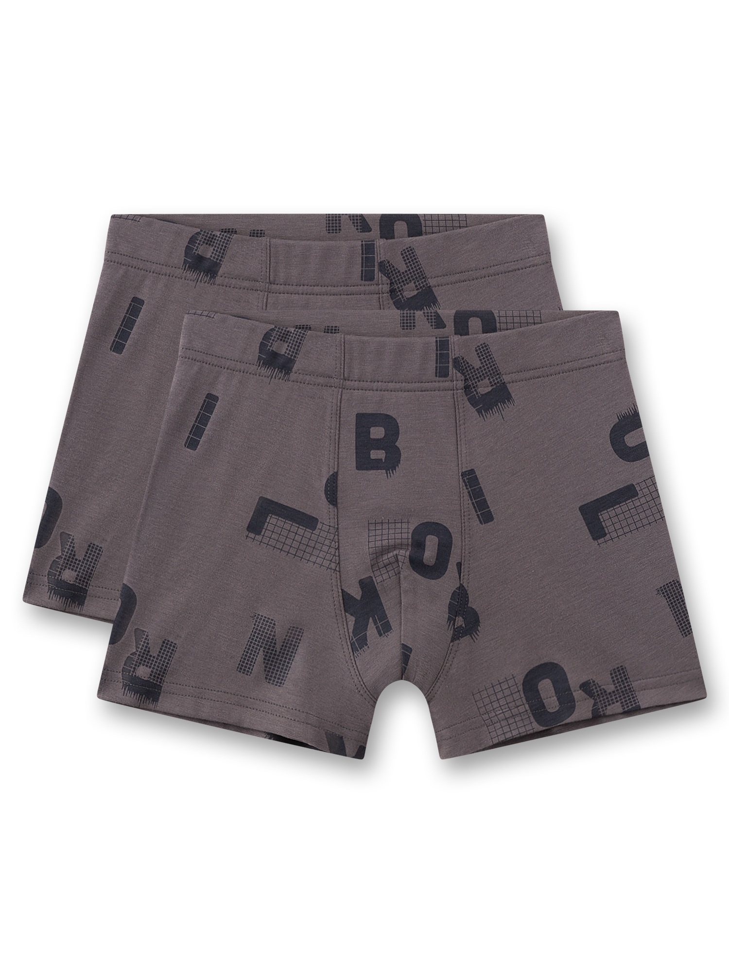 Boys shorts, Musterhosen, Elastischer Bund, Grau, Bedruckte Buchstaben