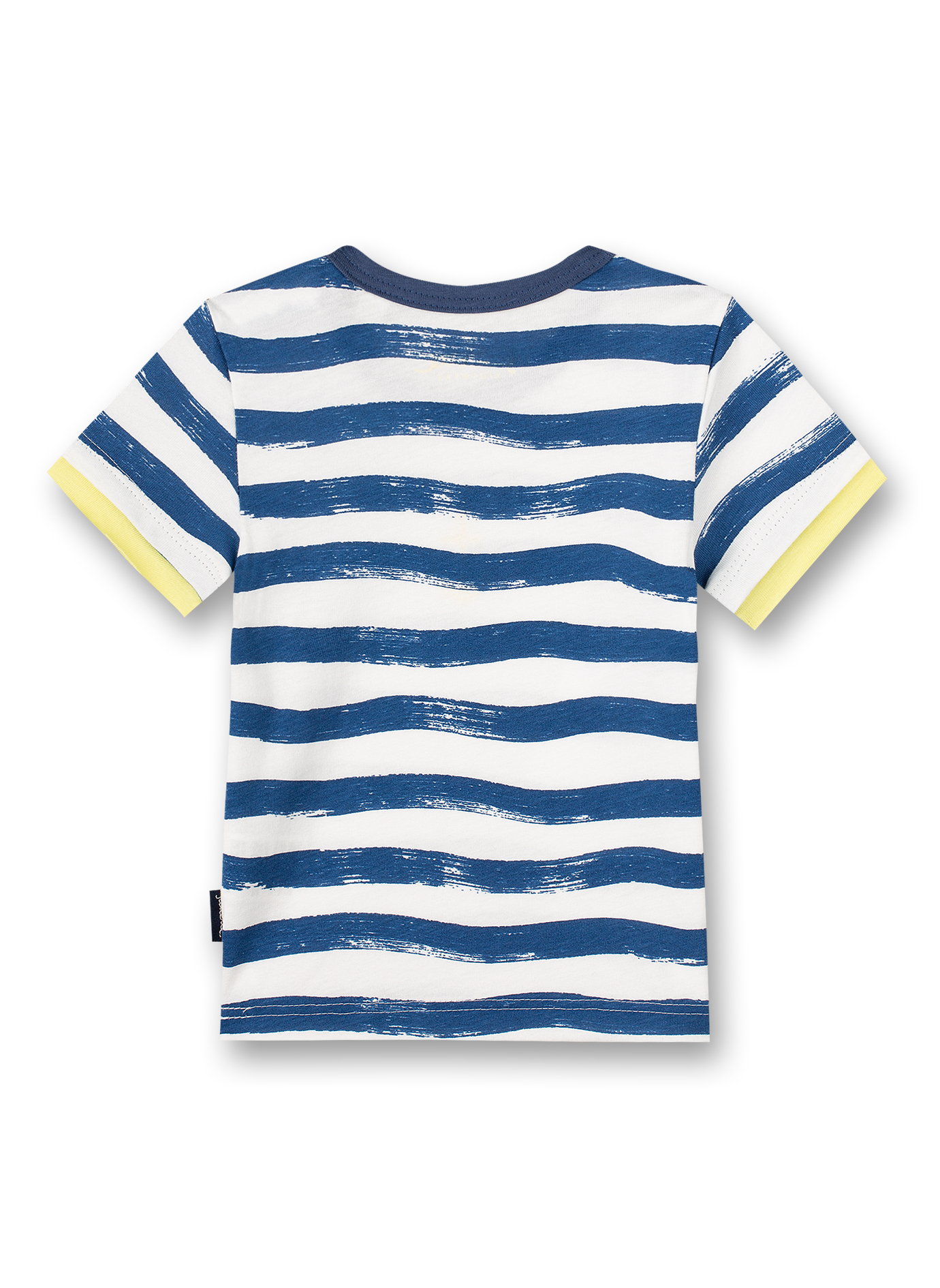 Jungen T-Shirt Off-White Blau geringelt Beach Crab