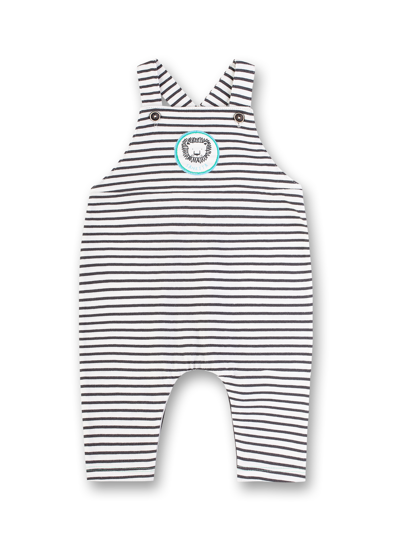 Jungen-Latzhose Dunkelgrau-geringelt Little Friends