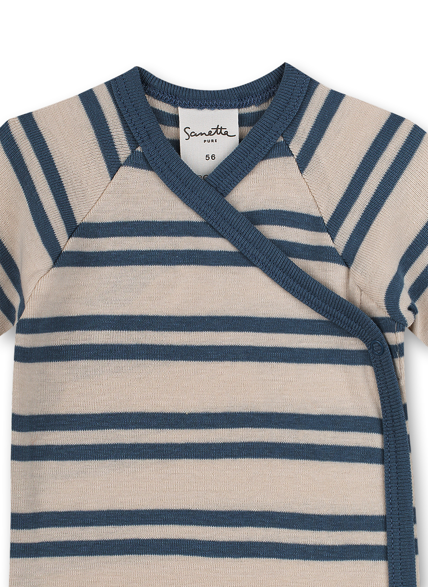 Wickelbody kurzarm Blau Ringel