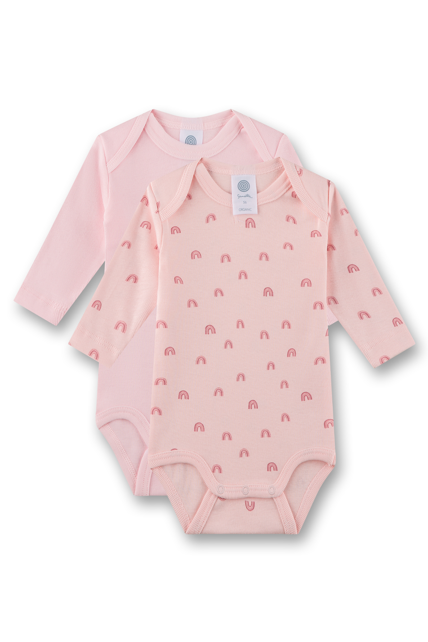 Baby-Body  langarm (Doppelpack) rosa