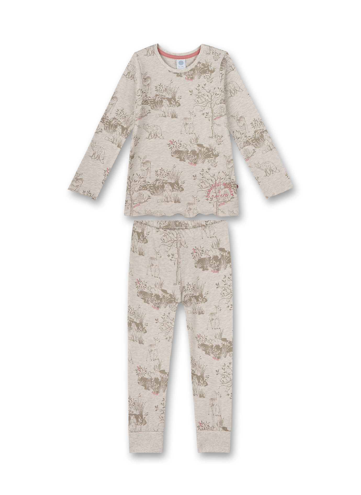 Mädchen-Schlafanzug Beige Woodland