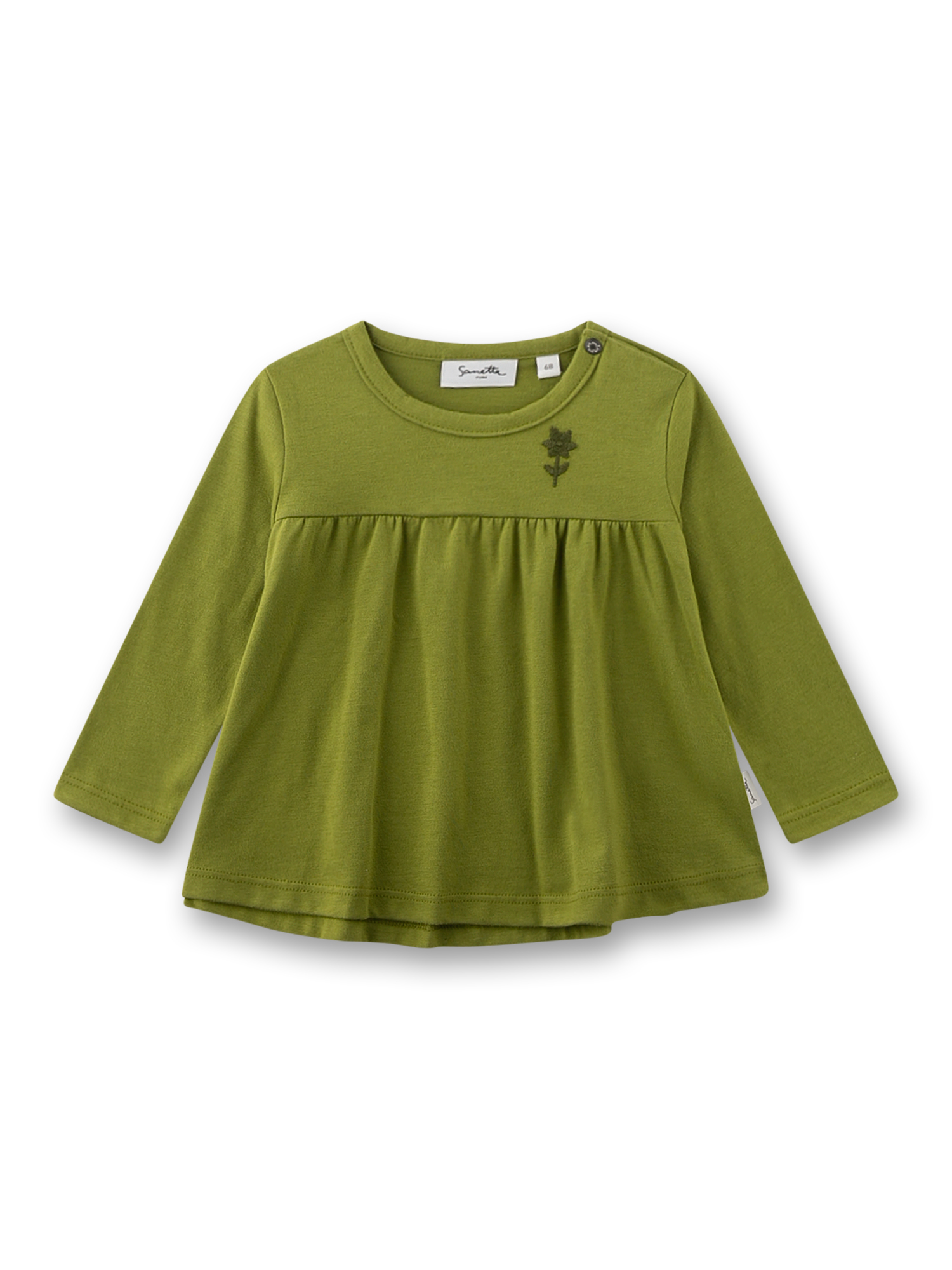 Mädchen-Langarmshirt grün Blume