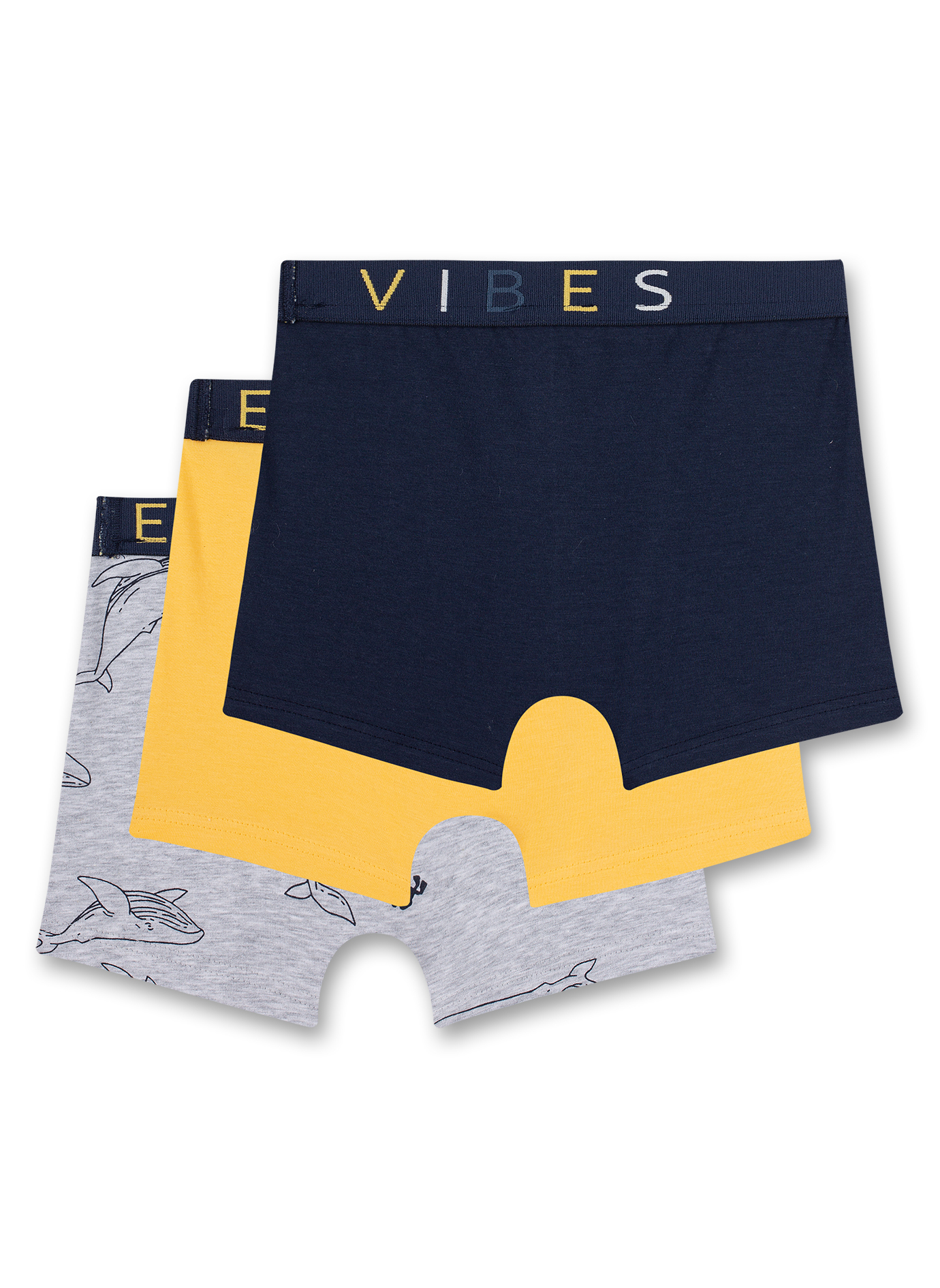 Jungen-Hipshorts (Dreierpack) Graumelange Orange und Blau