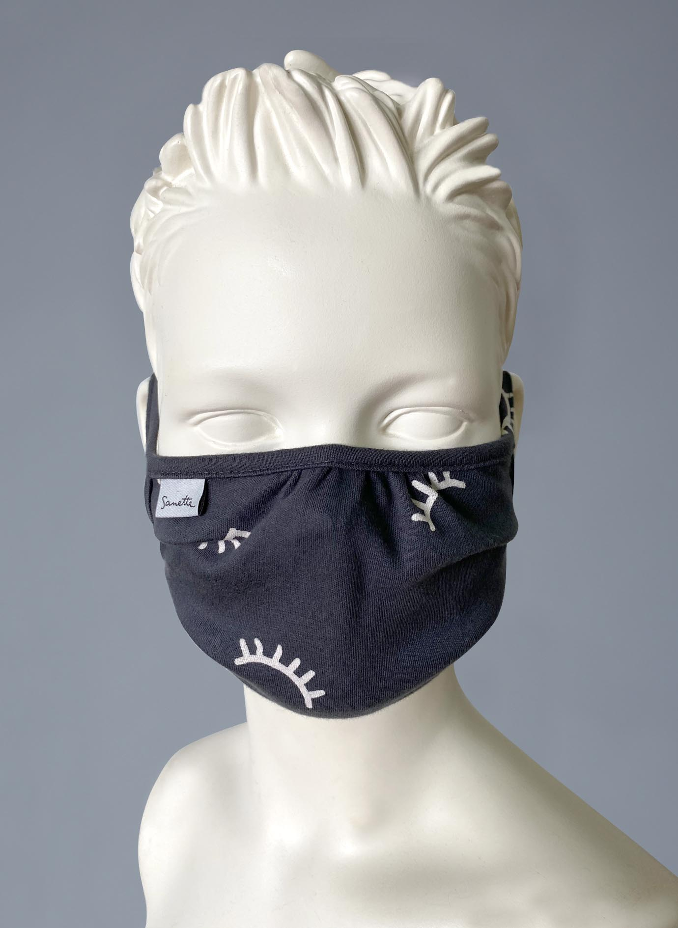 Wiederverwendbare Mund-Nasen-Maske Kinder Doppelpack Dunkelgrau