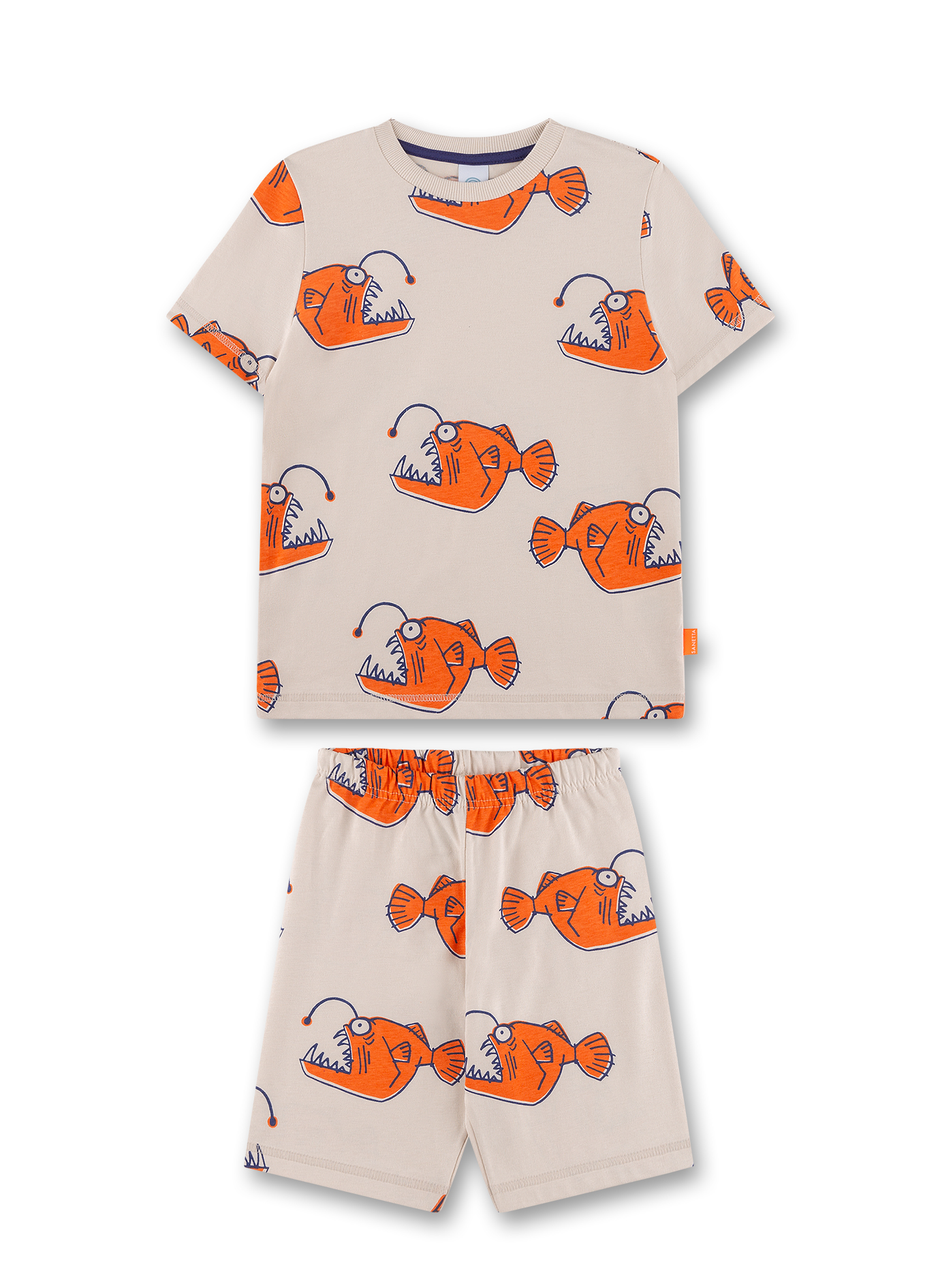 Jungen-Schlafanzug kurz beige Angelfisch