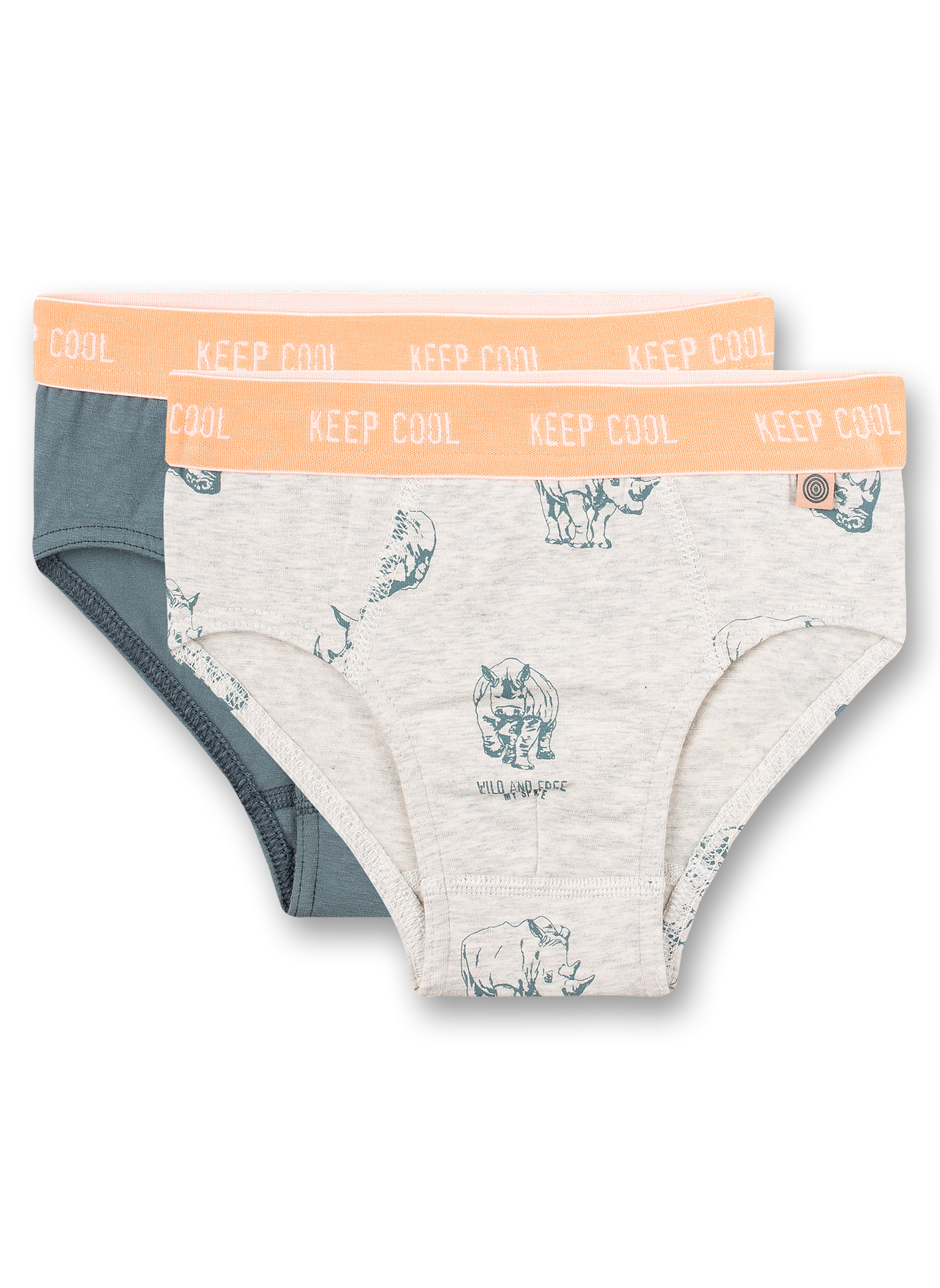 Jungen-Slip (Doppelpack) Graumelange und Dunkelgrün Wild at Heart