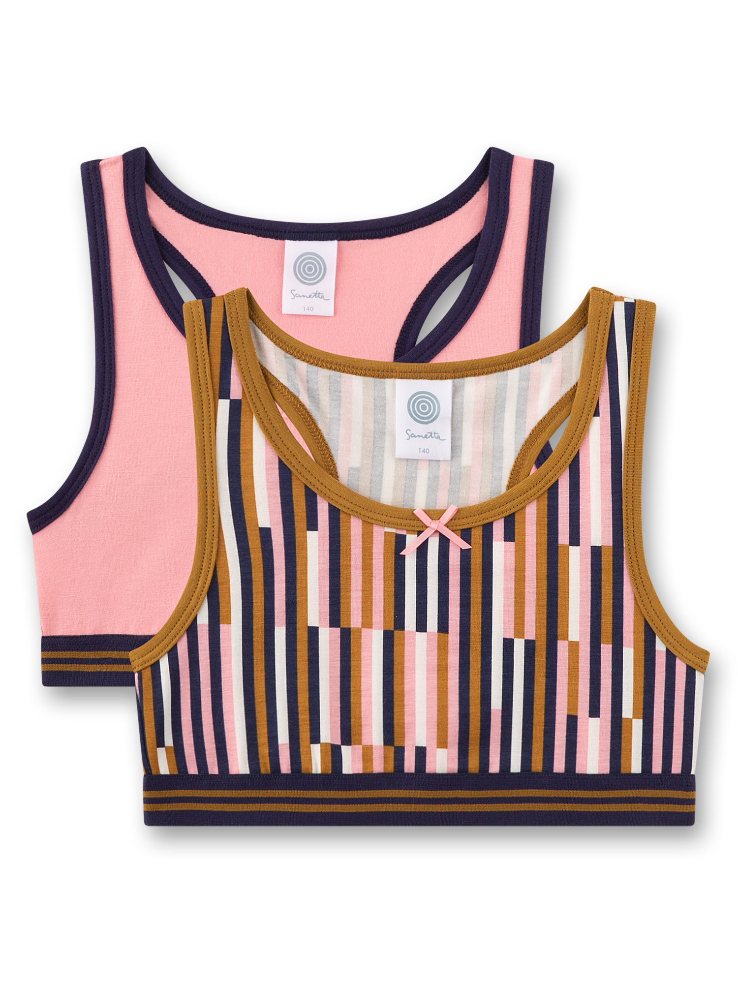 Kinderunterhemd, Streifenmuster, Kleines Top, Dreifarbenshirt, Top ohne Träger