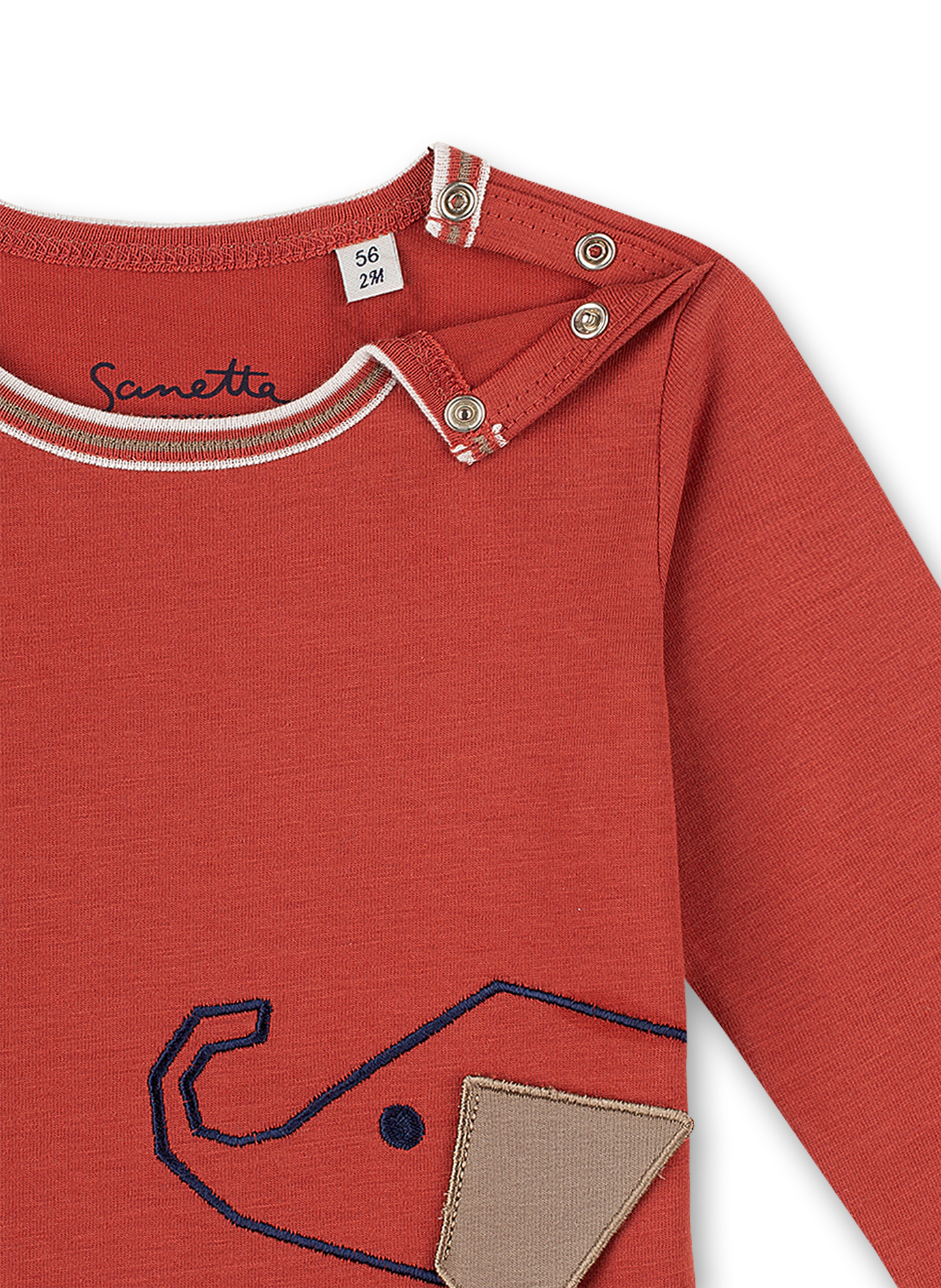 Jungen-Shirt langarm Rot Family Elephant