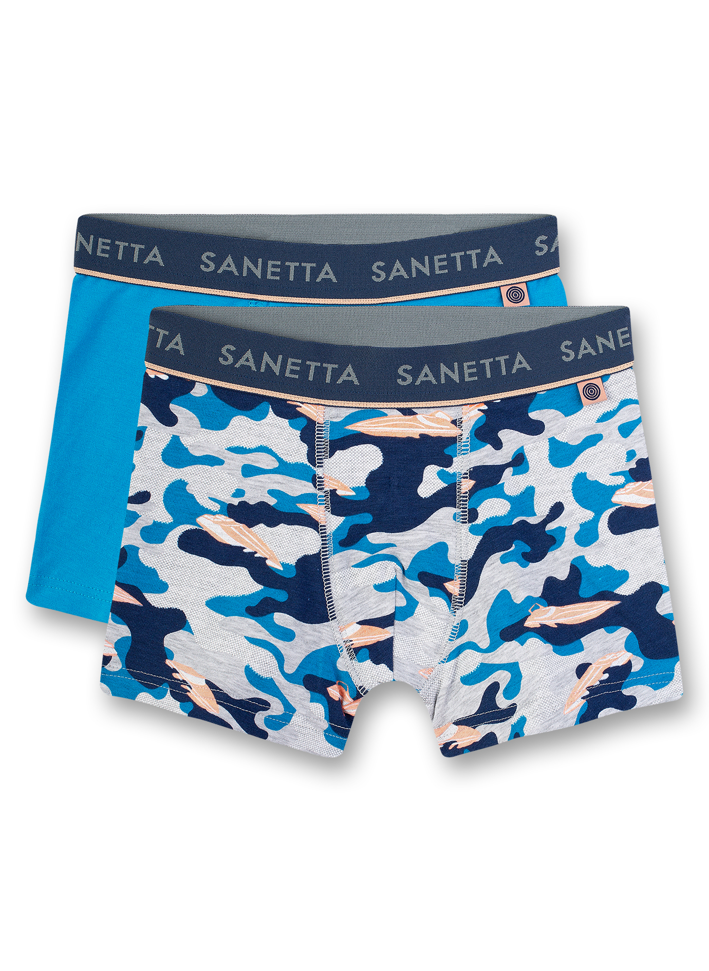 Jungen-Shorts (Doppelpack) Camouflage & Blau Speedboat