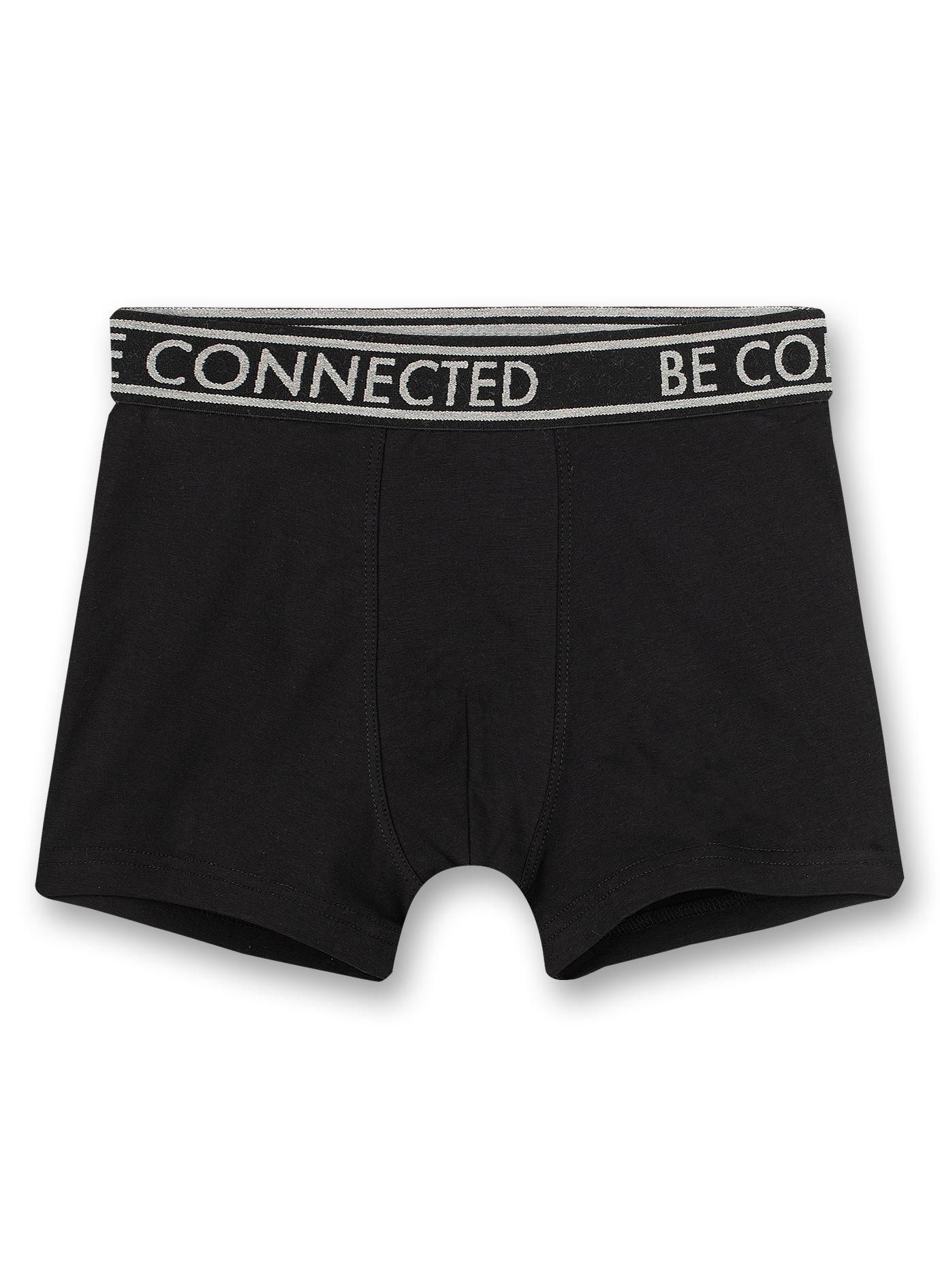 Jungen-Shorts (Doppelpack) Graumelange Ringel und Schwarz