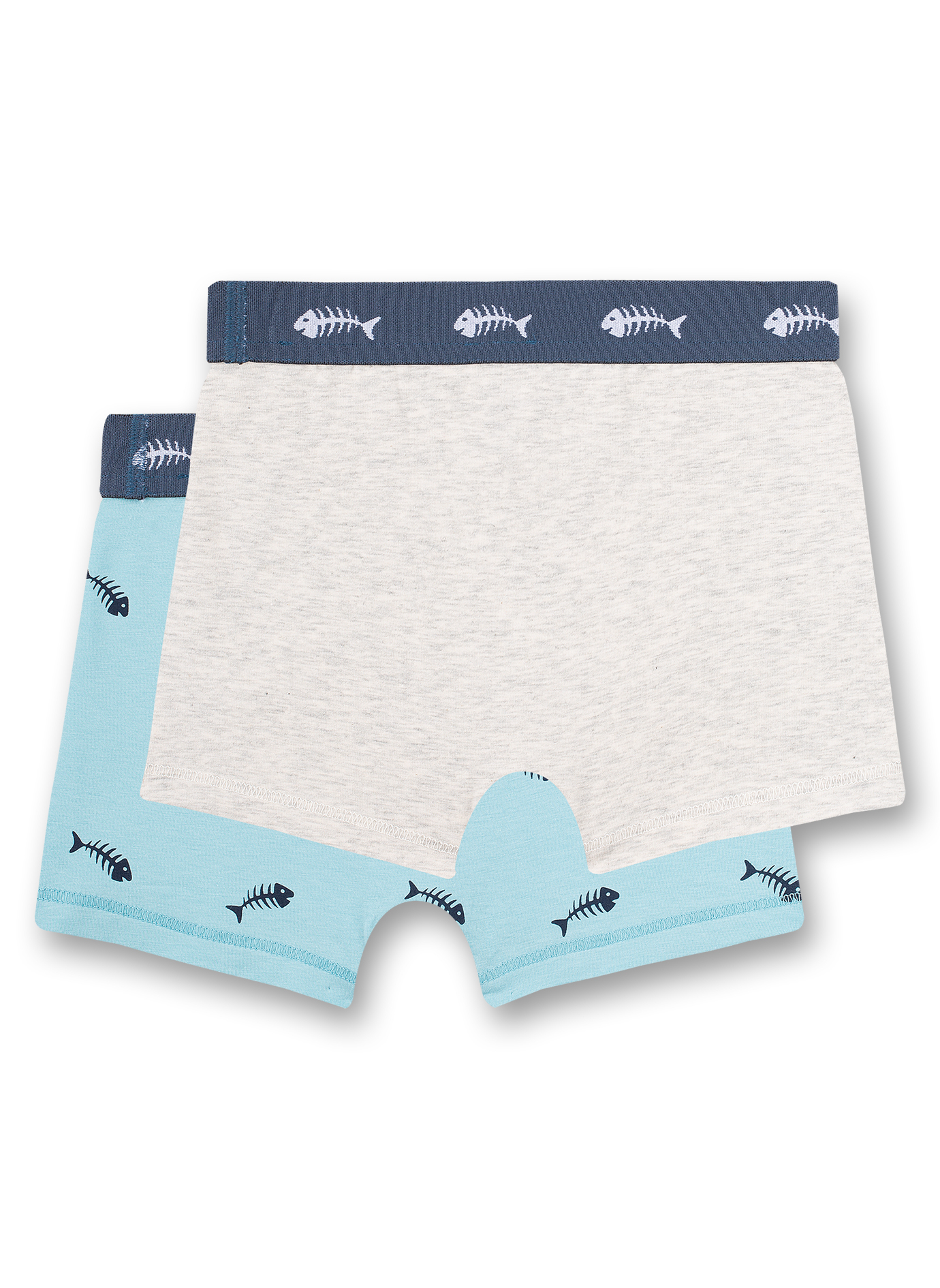 Jungen-Shorts (Doppelpack) Hellblau Graumelange