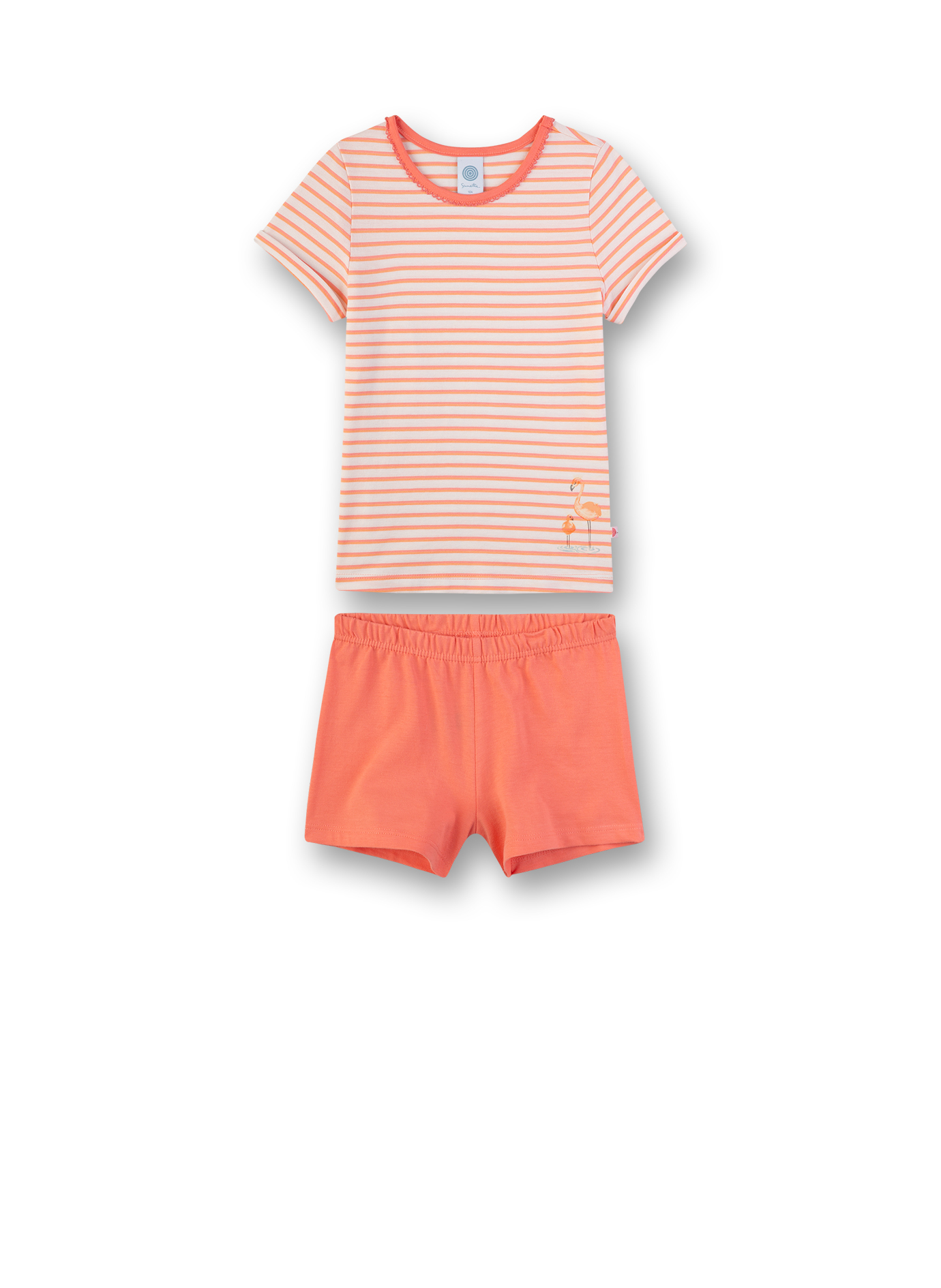 Mädchen Schlafanzug Orange-geringelt Flamingo Breeze 