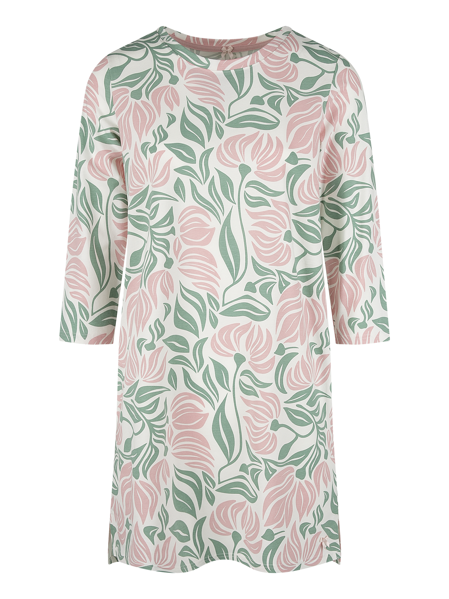 Damen-Nachthemd grün floraler Print