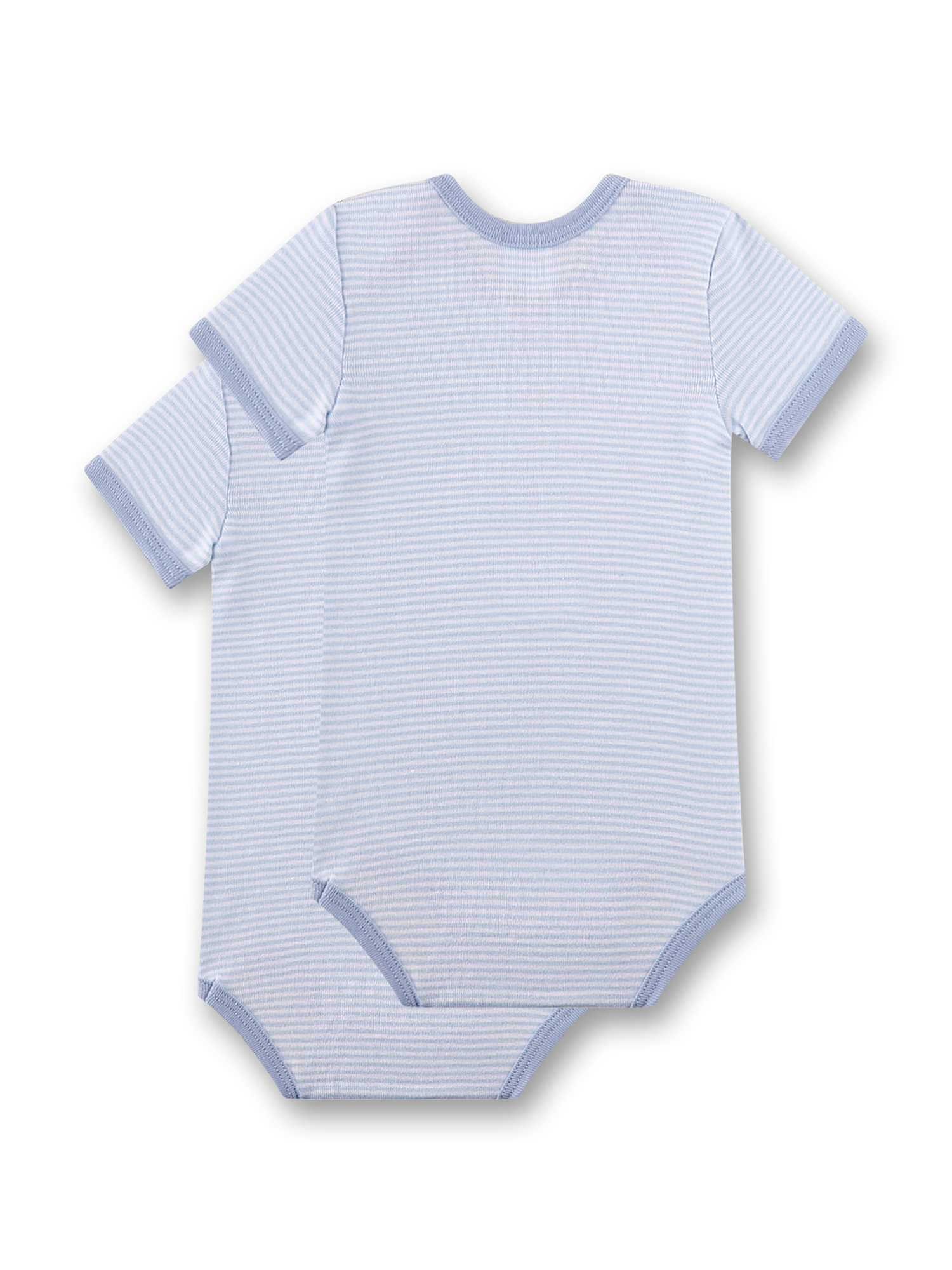 Baby-Bodysuit, Gestreift, Lila, Kurzarm, Umkettelte Kanten