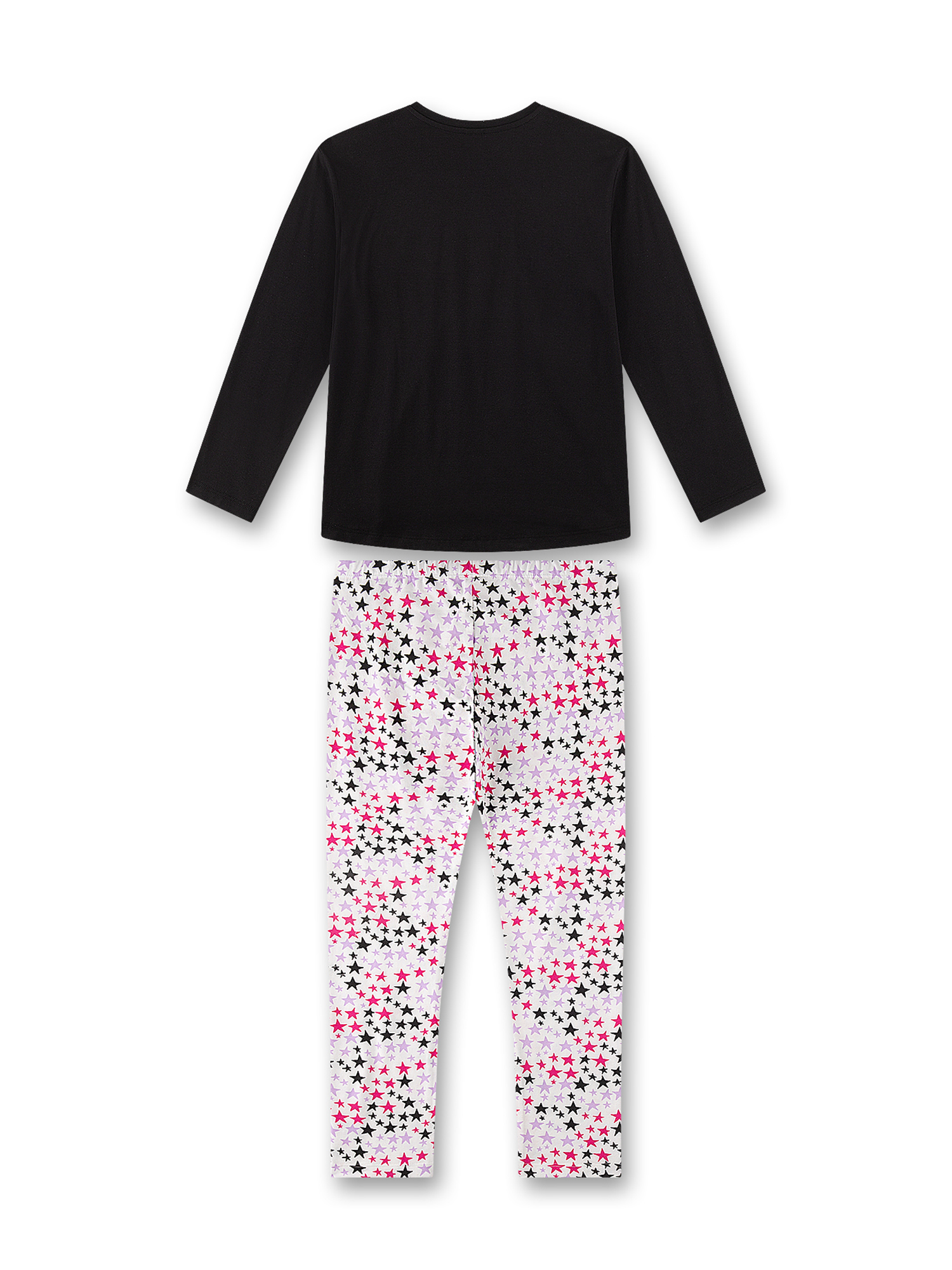 Longsleeve, Schwarz, Einfarbig, Sternenmuster, Hose
