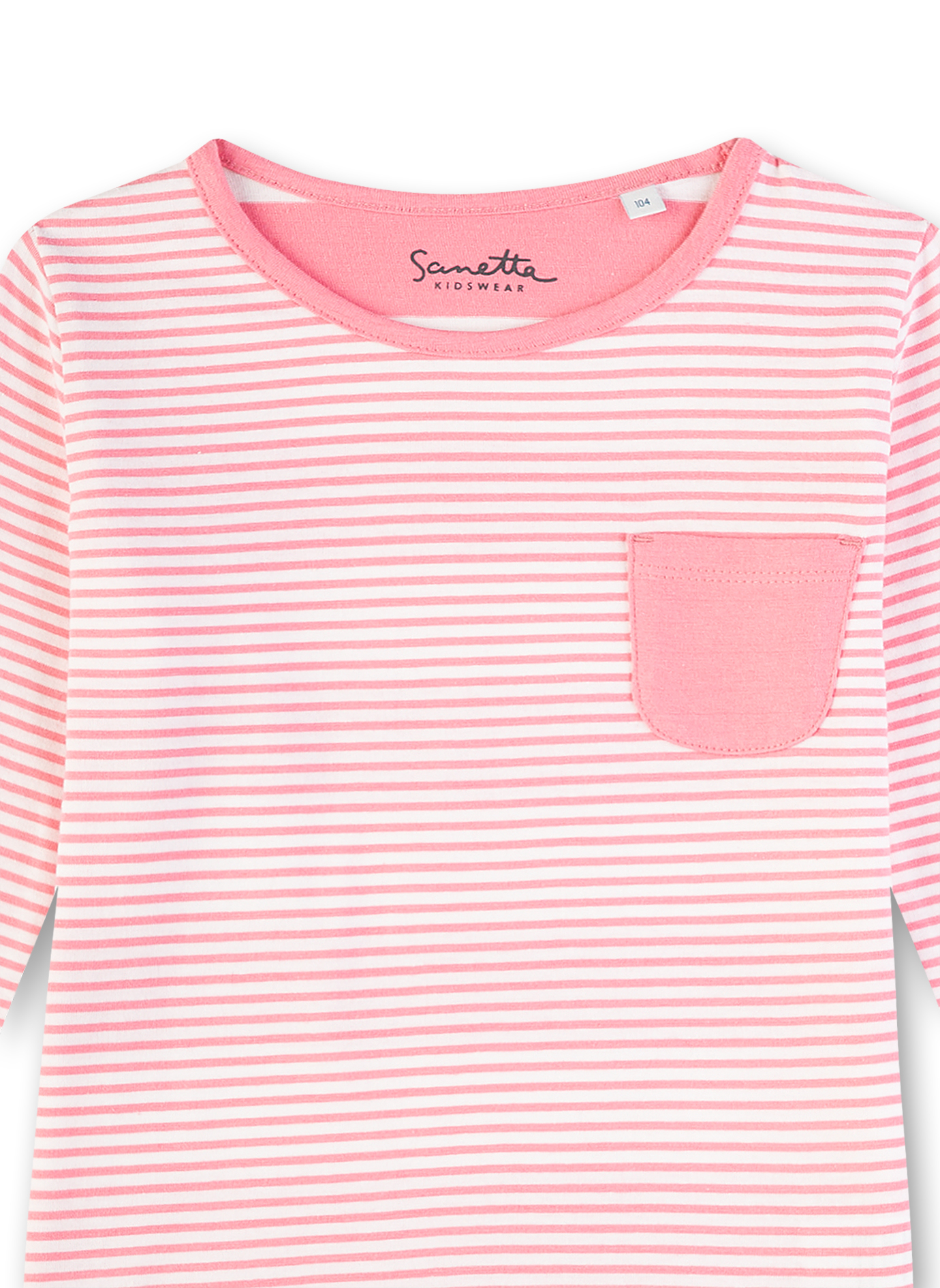 Mädchen-Shirt langarm Rosa-geringelt Sweet Heart