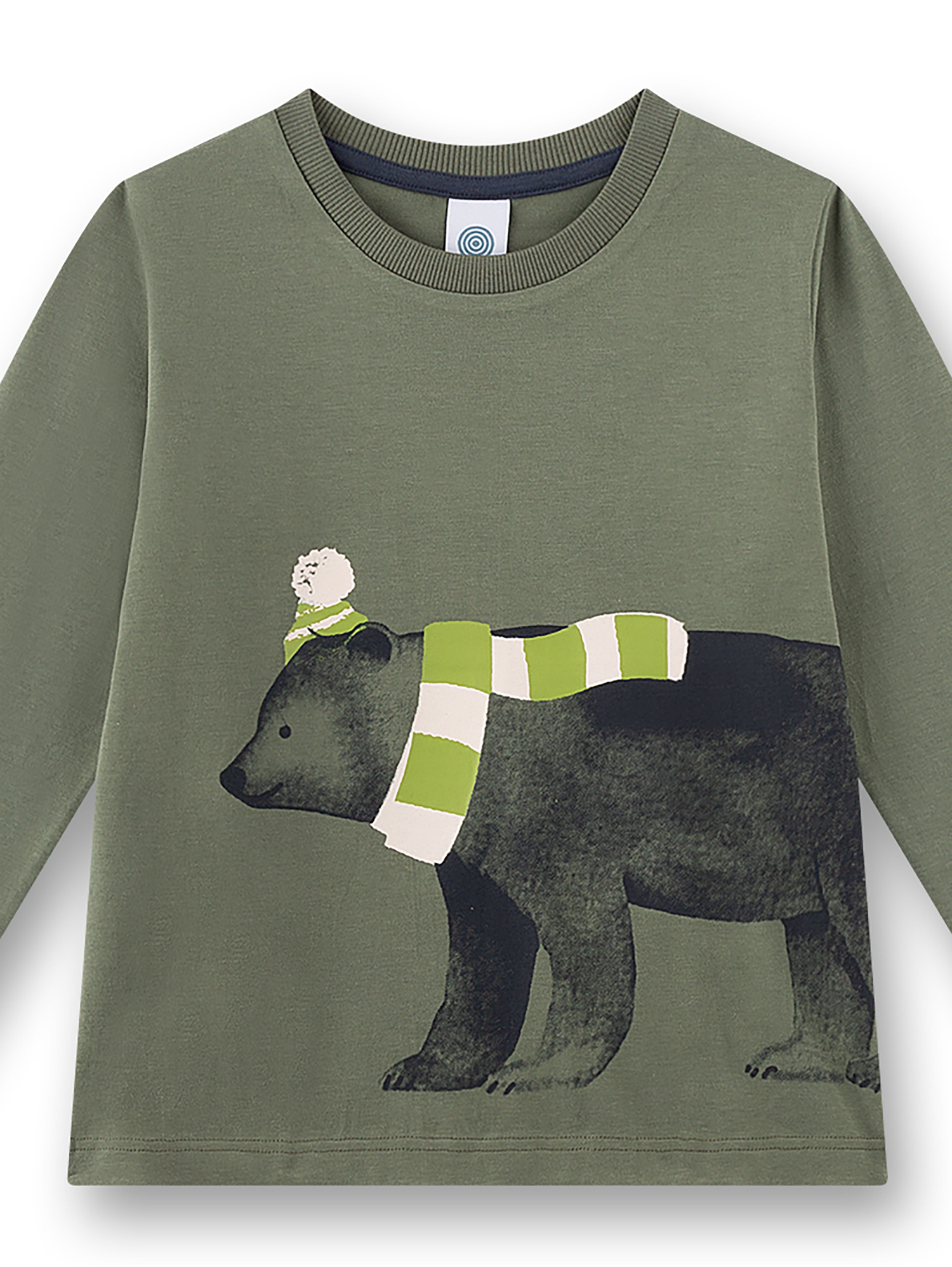 Langarmshirt, Grün, Polarbi, Stickmütze, Polarbear