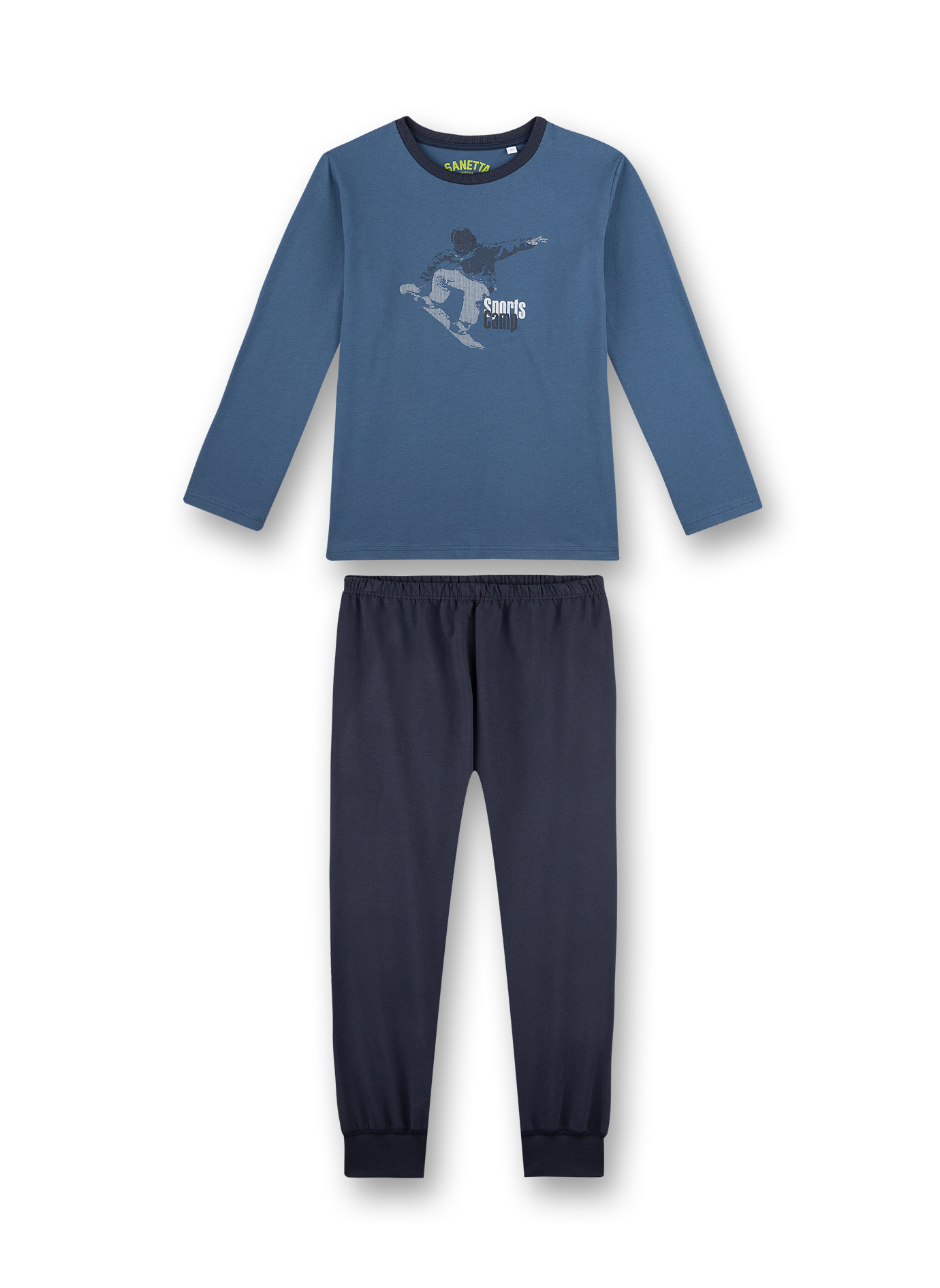 Jungen-Schlafanzug Blau Snowboarder