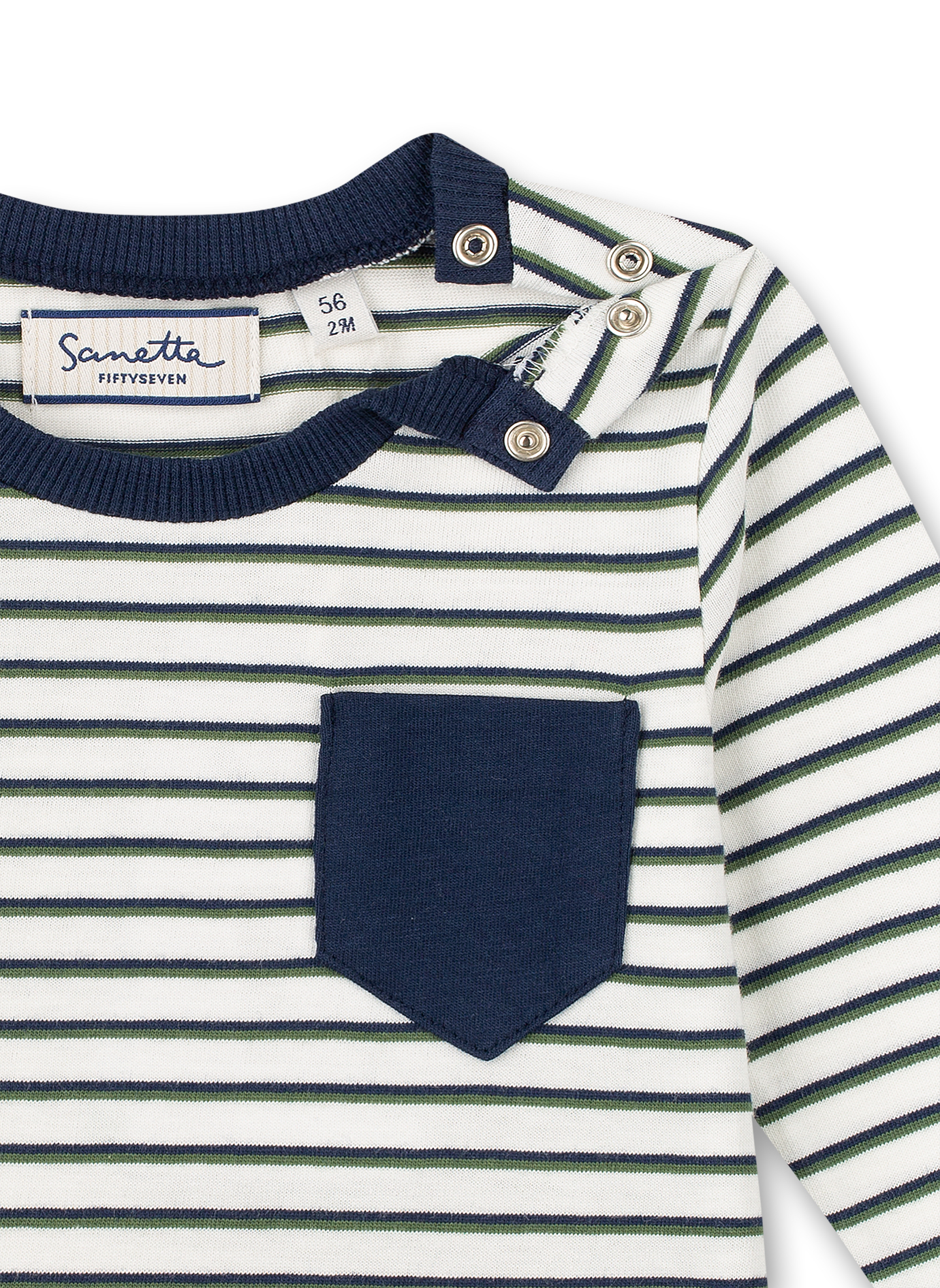Jungen-Shirt langarm Off-White Ringel Lucky Winners