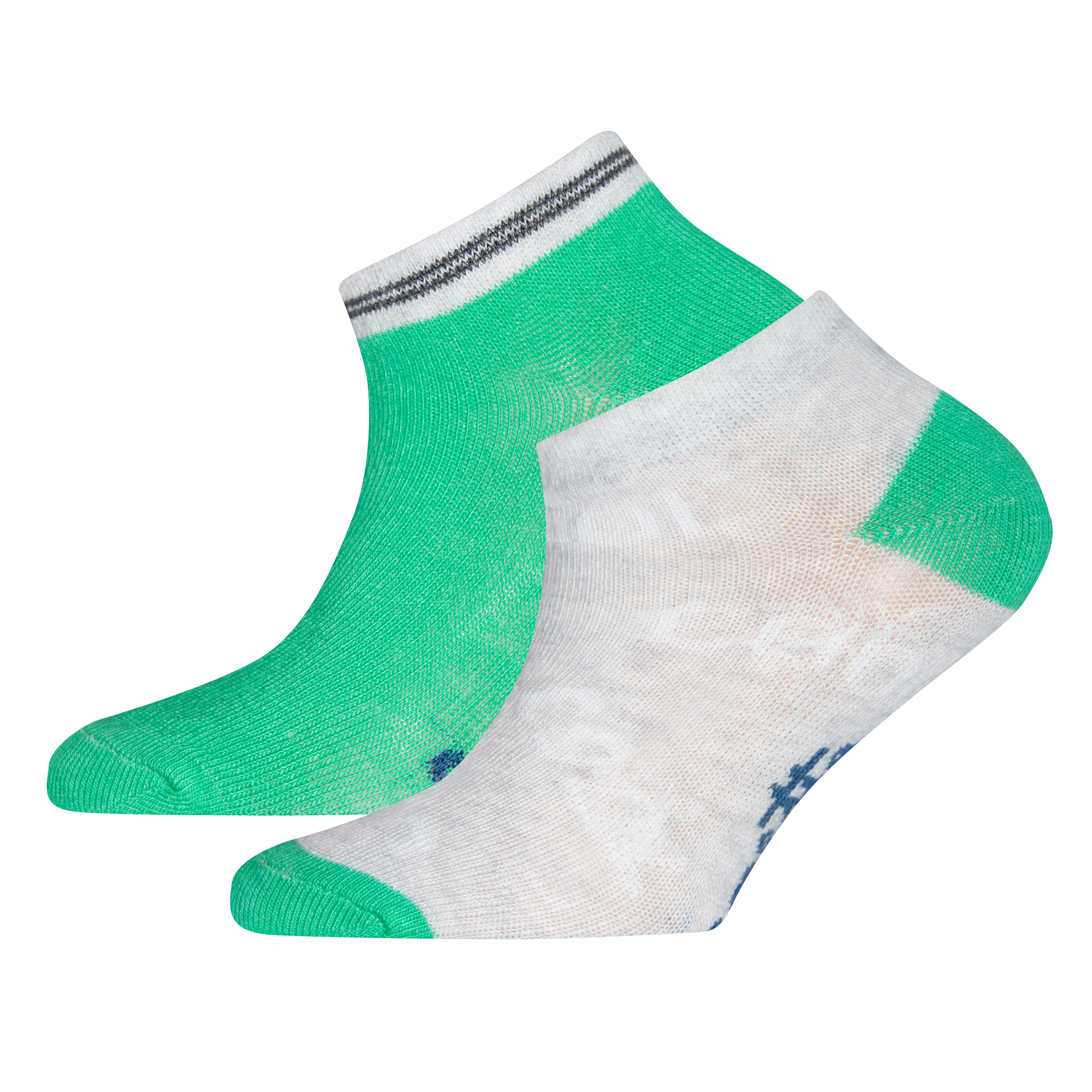 Jungen Sneaker-Socken (Doppelpack) Grün und Graumelange