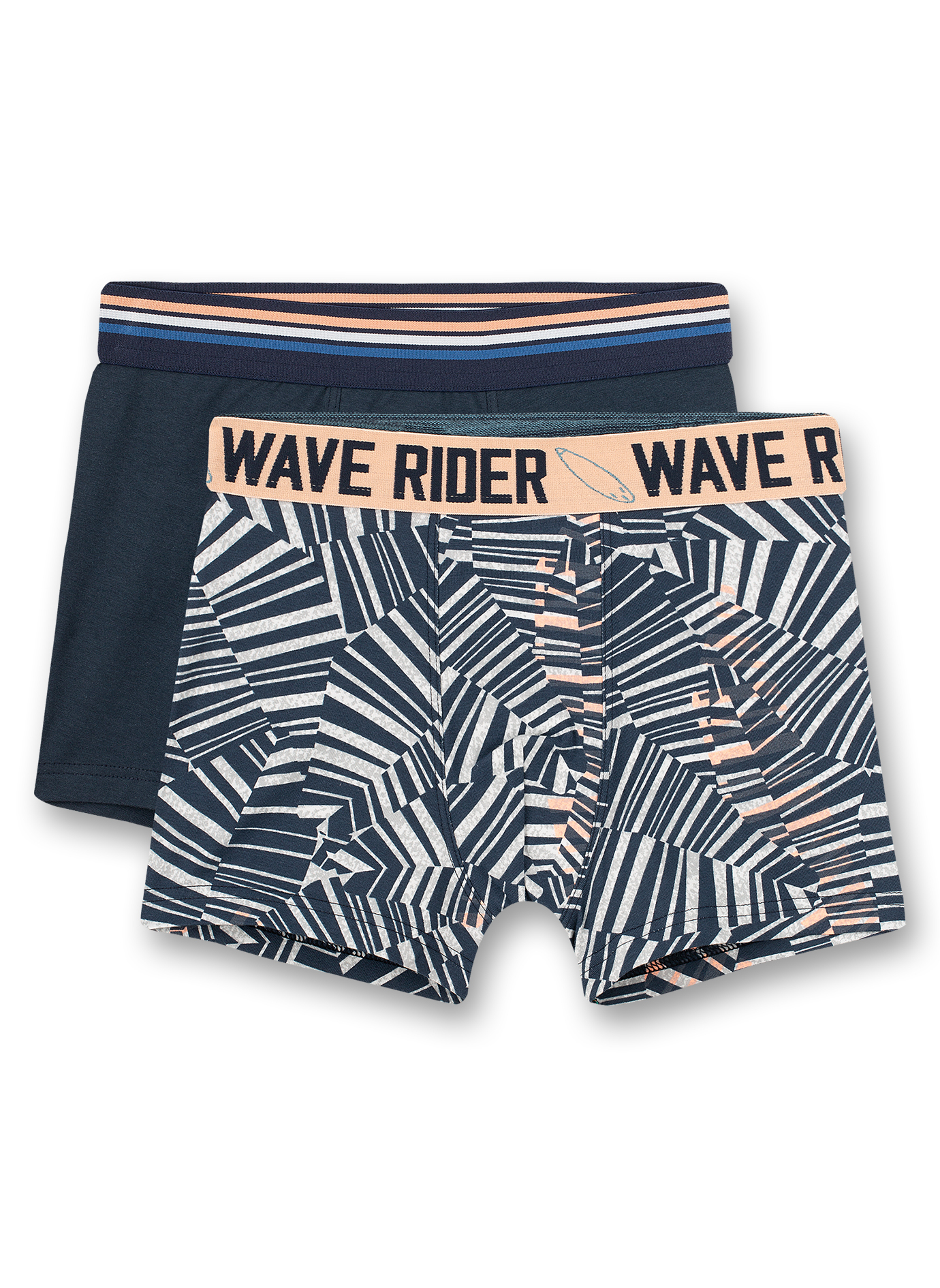 Jungen-Shorts (Doppelpack) Graumelange und Blau Wave Rider