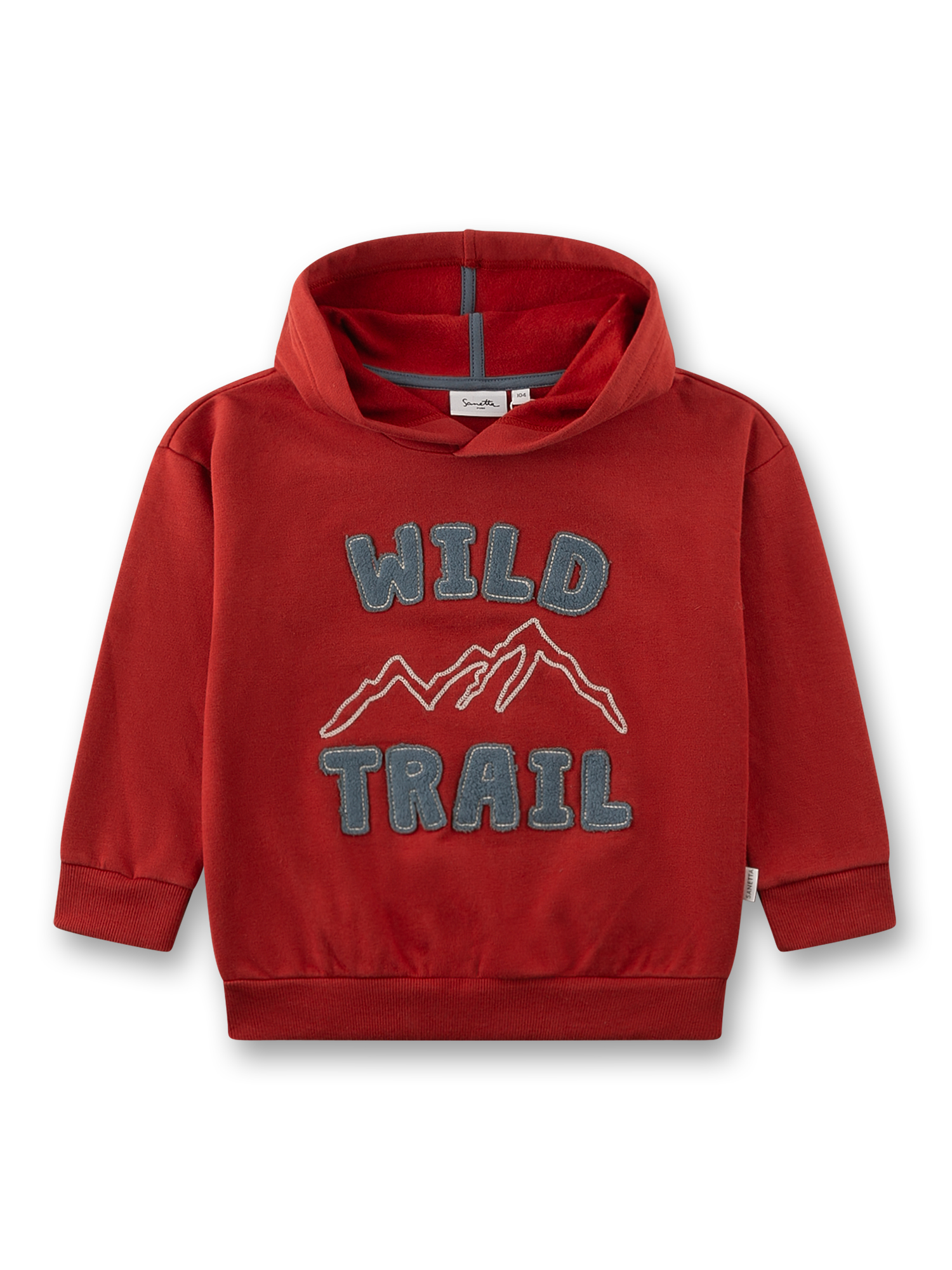Jungen-Kapuzensweatshirt rostrot gemustert 