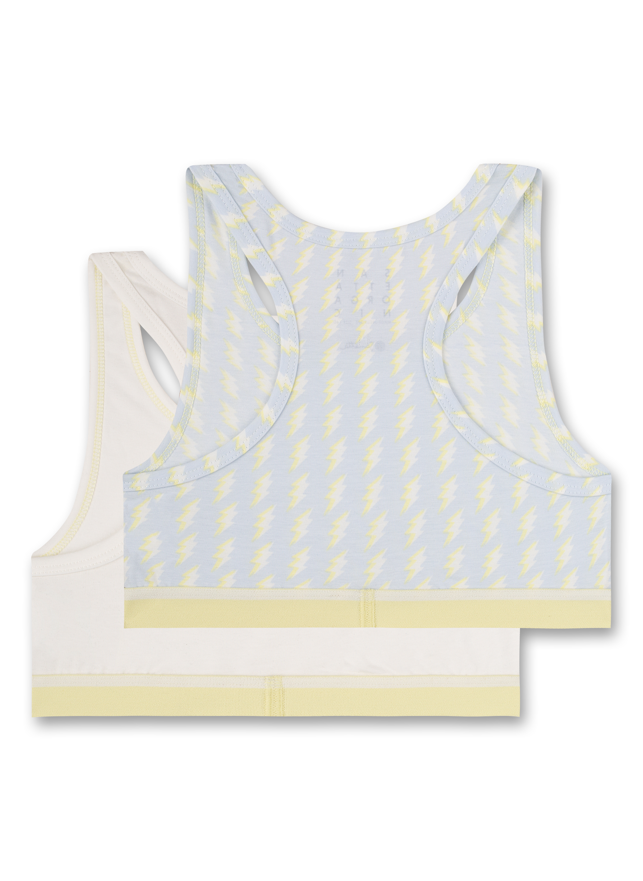 Mädchen-Bustier (Doppelpack) Hellblau und Off-White