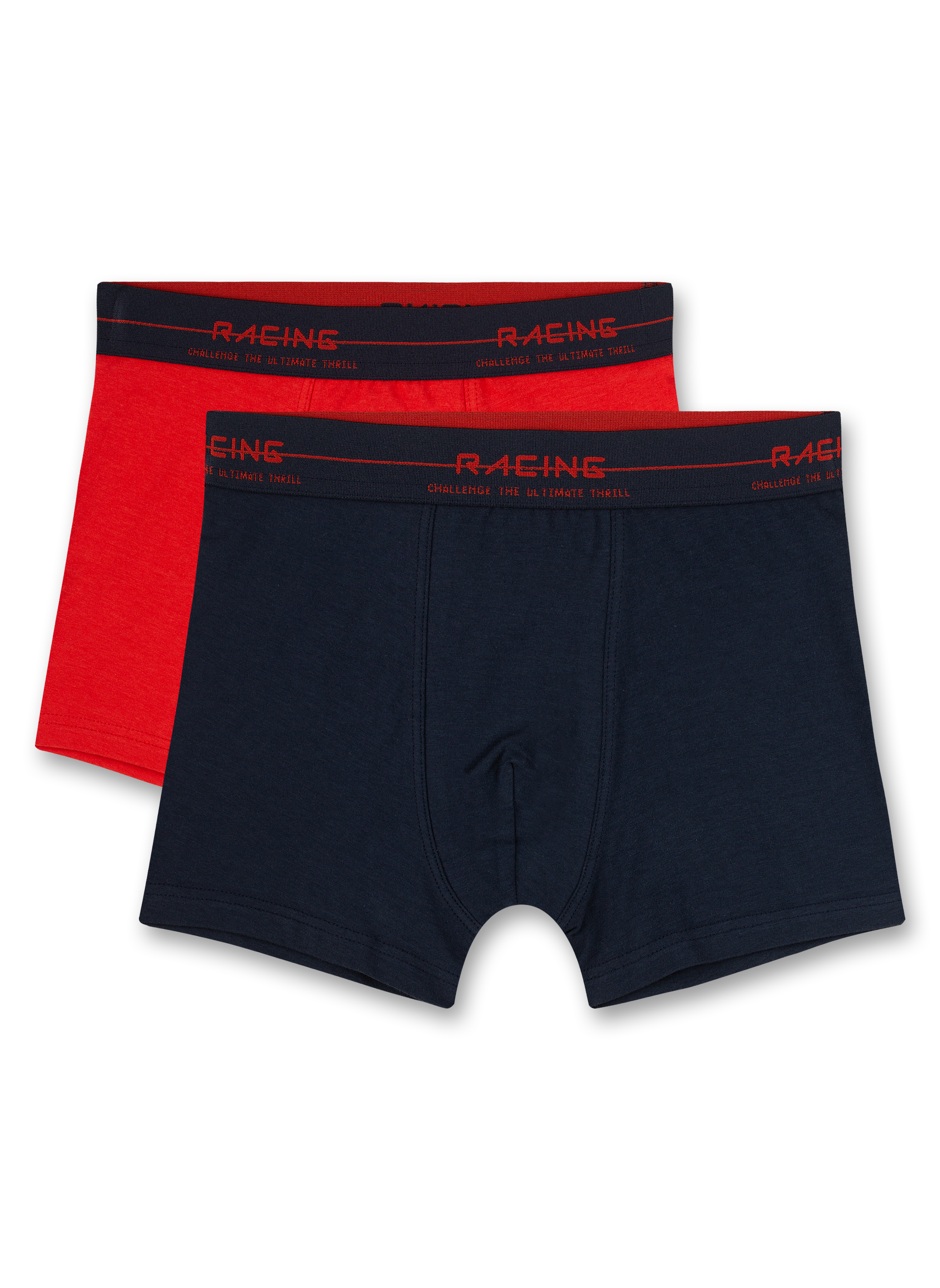 Jungen-Hipshorts (Doppelpack) Dunkelblau und Rot