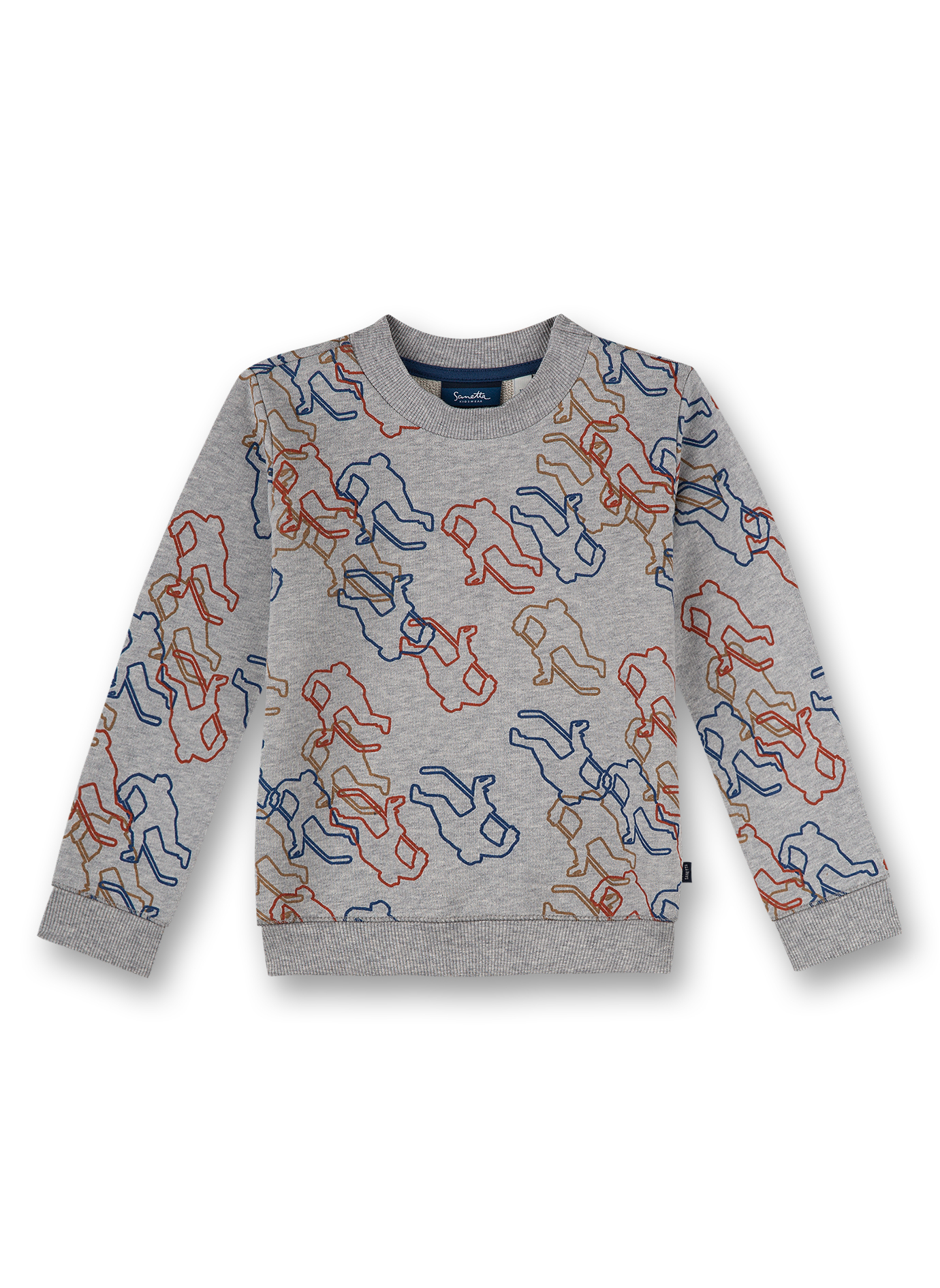 Jungen-Sweatshirt Graumelange Ice Hockey