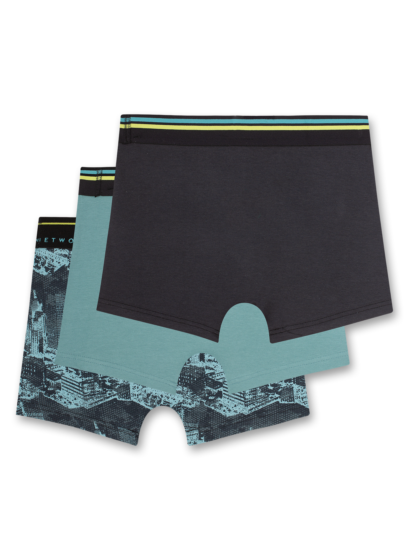 Jungen-Hipshorts (Doppelpack) Blau Networking