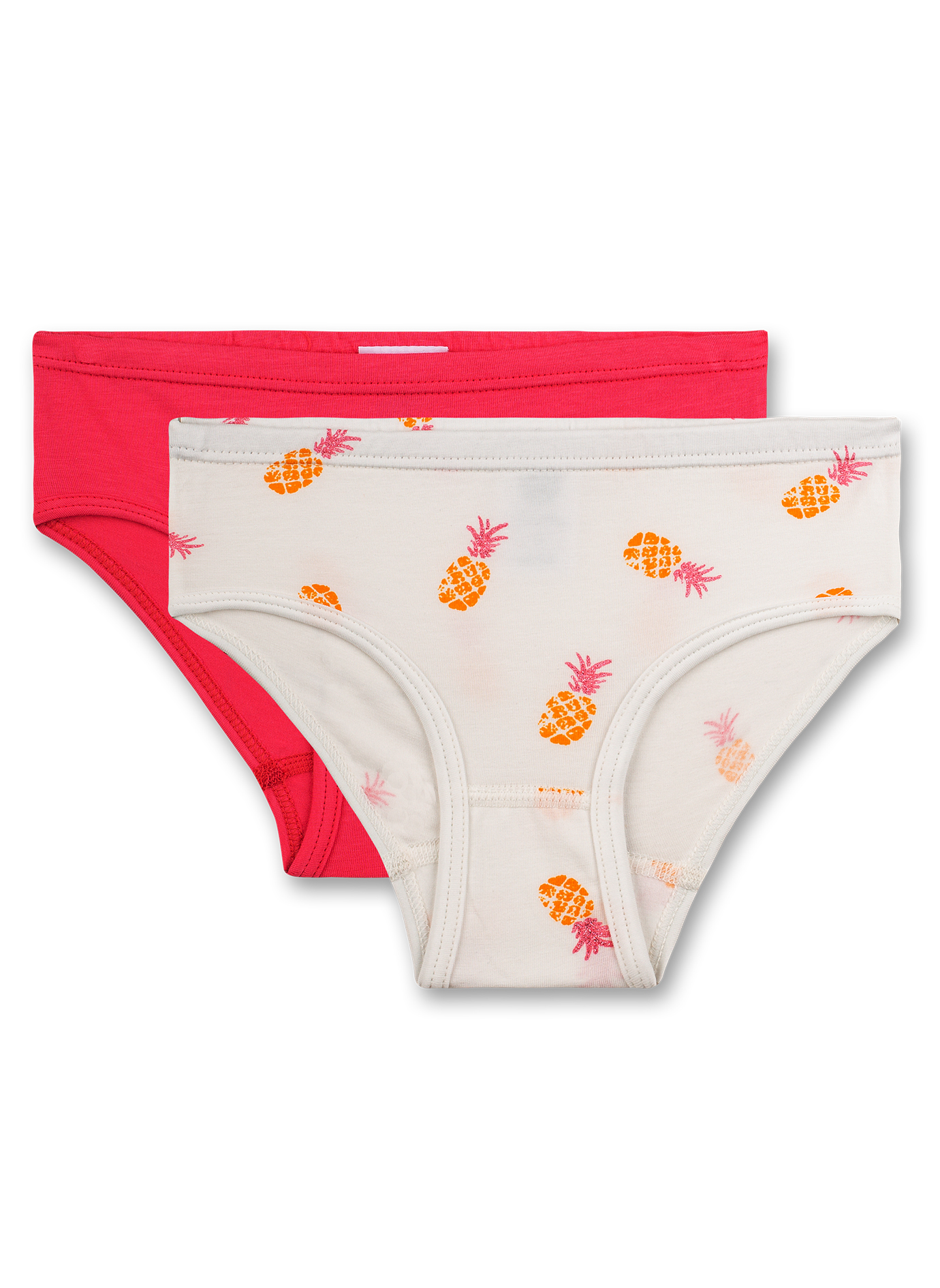 Mädchen-Hüftslip (Doppelpack) Off-White und Pink Hawaiian Feeling