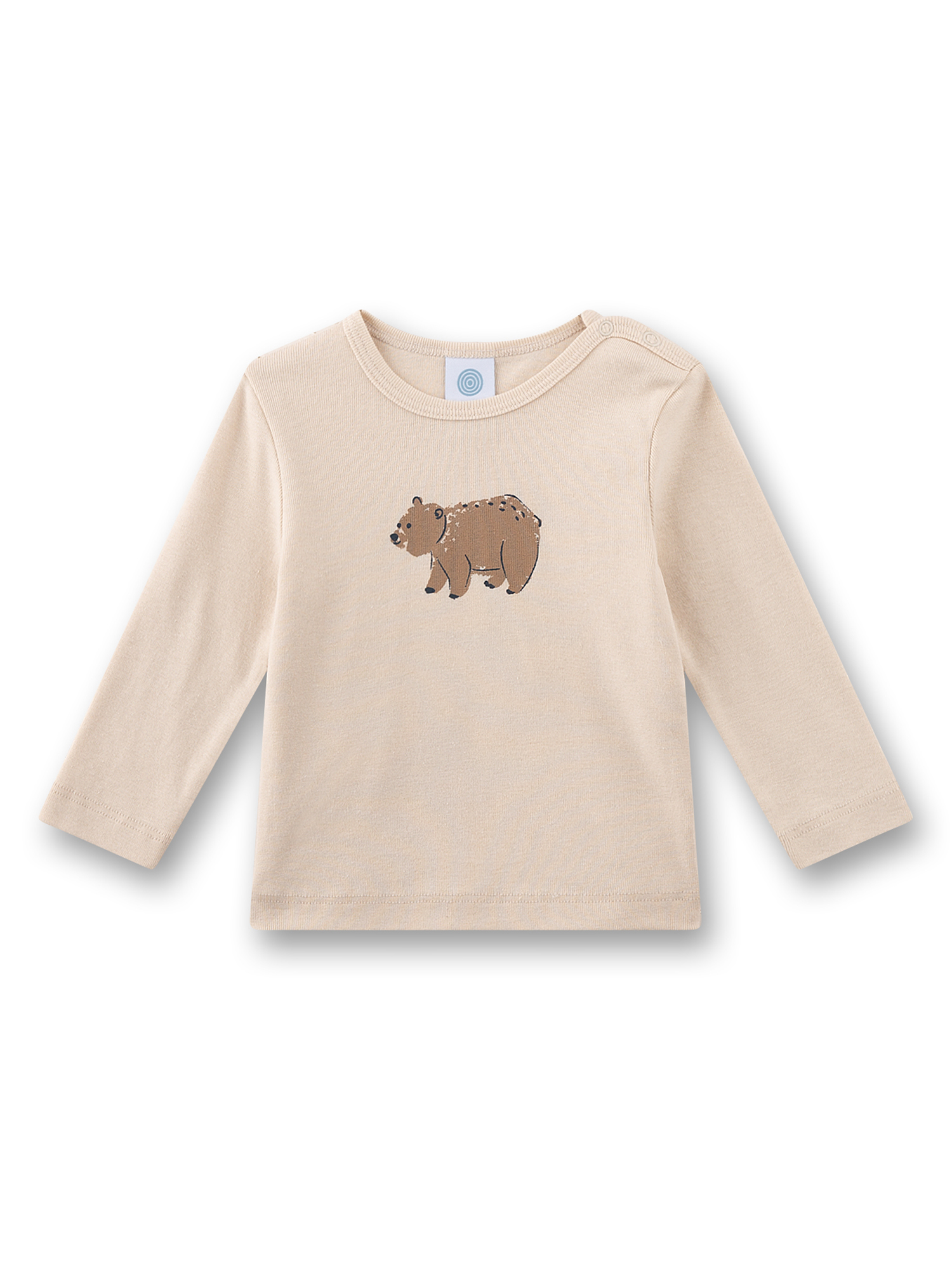 Bär, Langarm, Beige, Baby, Applikation